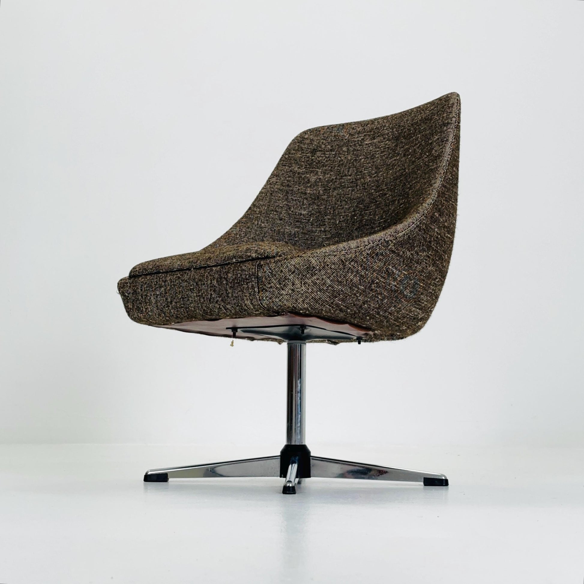 Mid Century Modern Brown Swivel Egg Chair – Vintage 1970s Germany