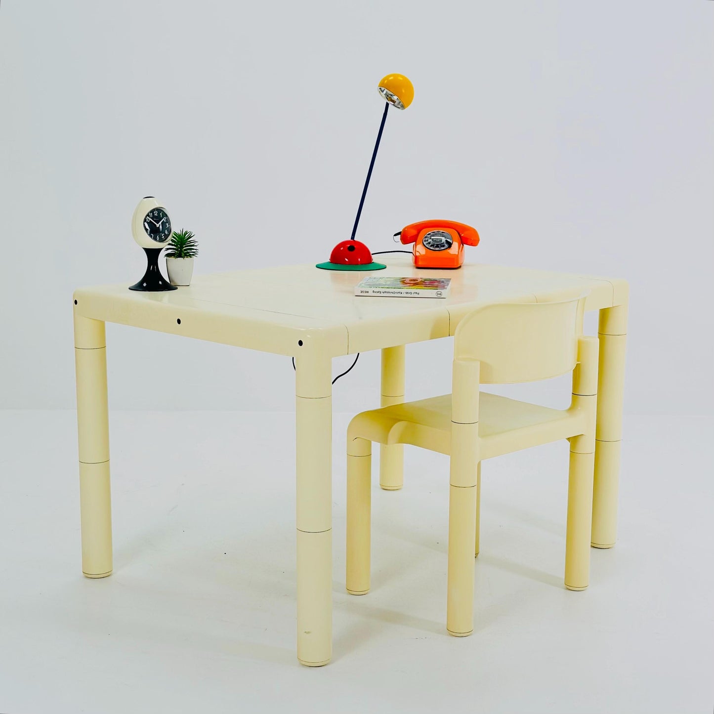 Mid Century Eero Aarnio Space Age Desk Set – Table & Chair by UPO Furniture, Finland 1980s
