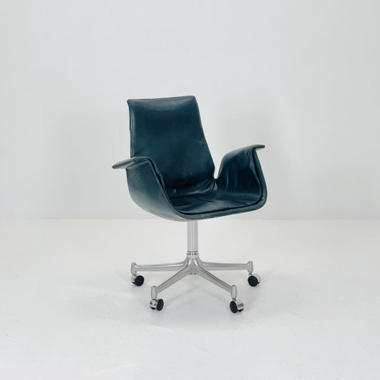 Mid centruy Tulip dark green Desk Chair Modell 6727 by Preben Fabricius & Jørgen Kastholm – for Walter Knoll, 1960s by Kill