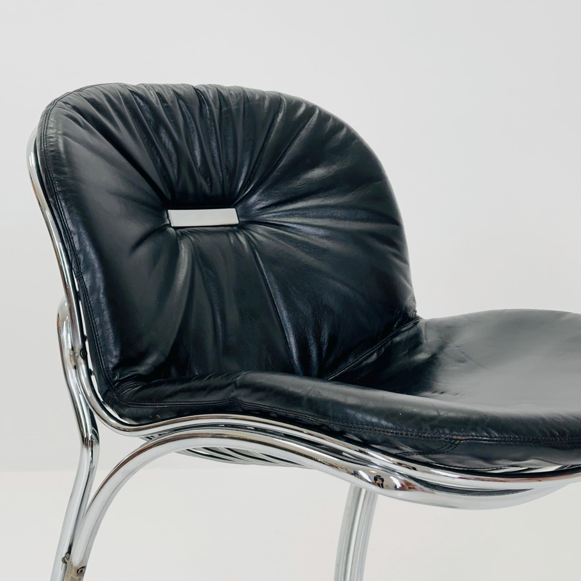 Mid century Bauhaus black Sabrina dining chair by Gaston’s Rinaldi for Rima Linea ,1970s Italy
