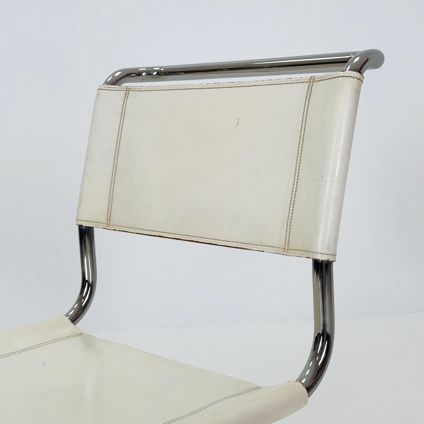 Mid-Century Vintage white S33 Chair by Mart Stam & Marcel Breuer from Thonet 1980s Germnay