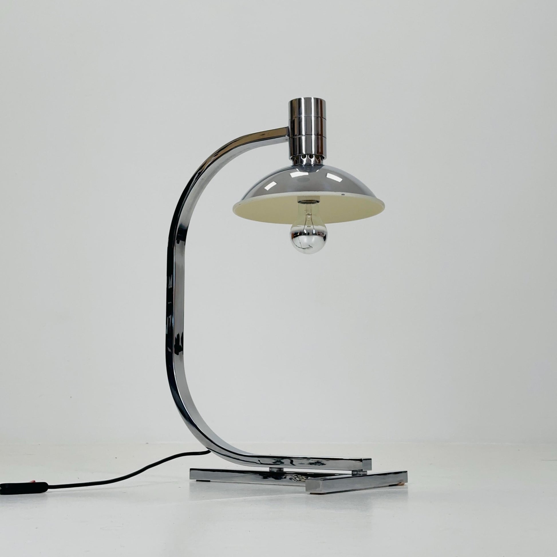 Rare Mid-Century Modern Chrome Large Table Lamp by Franco Albini, Franca Helg & Antonio Piva for Sirrah, Italy, 1960s