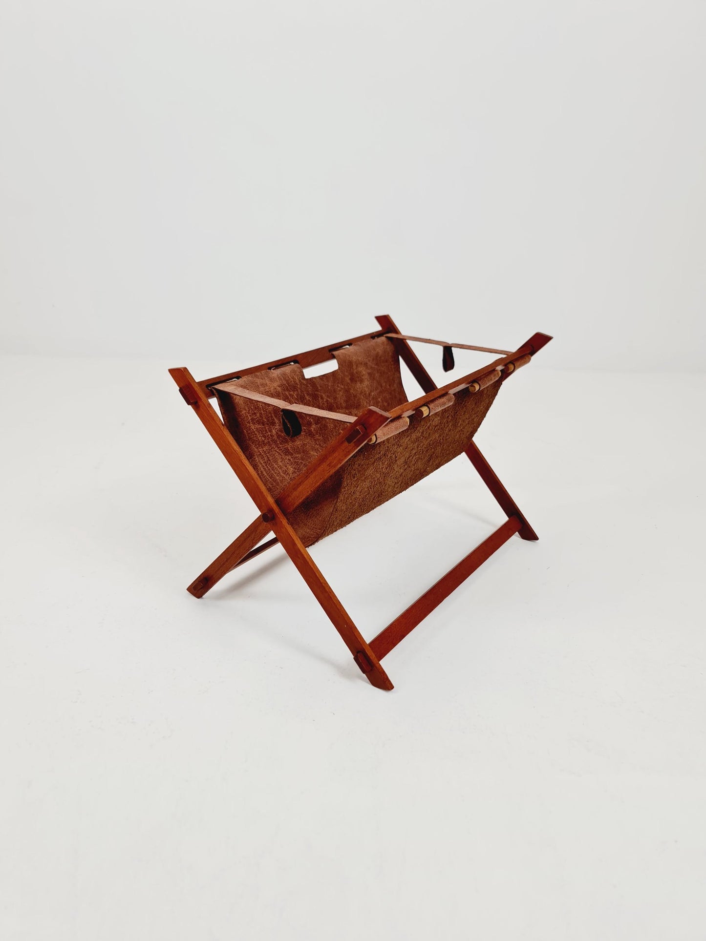 Danish Mid century Solid teak magazine rack , 1960s