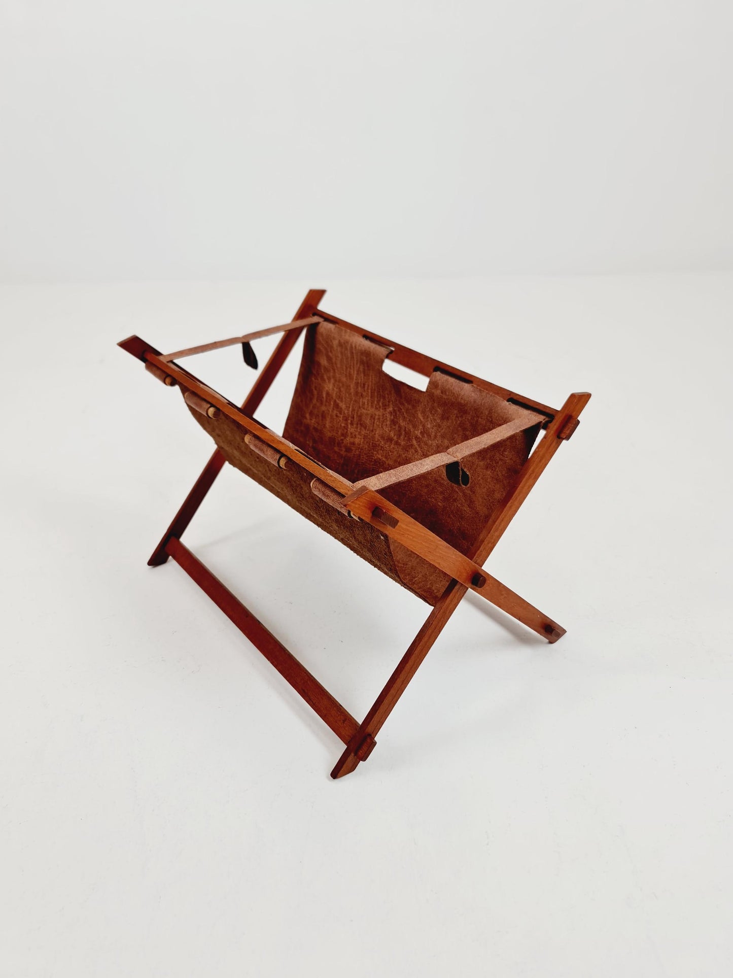 Danish Mid century Solid teak magazine rack , 1960s