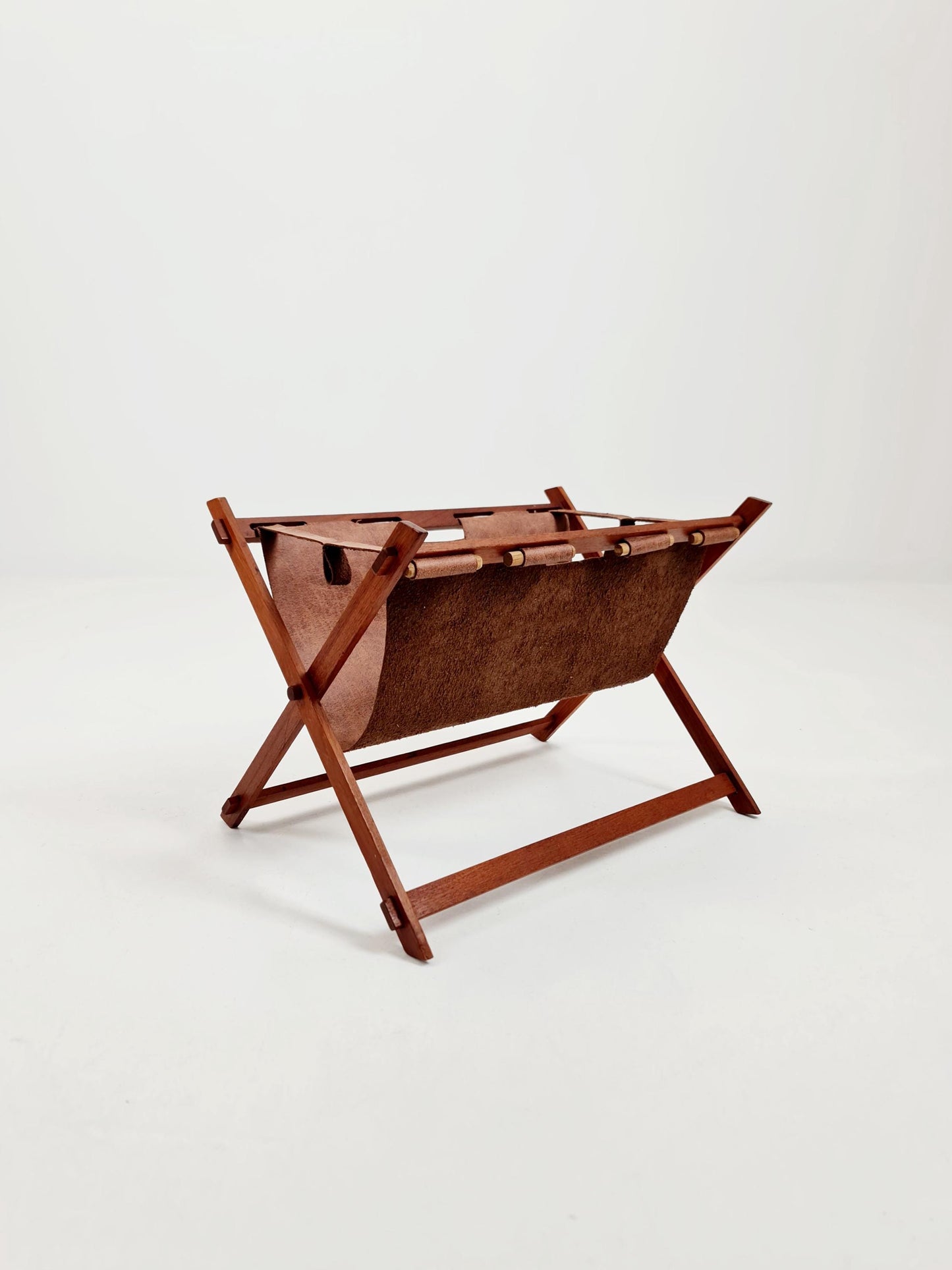 Danish Mid century Solid teak magazine rack , 1960s