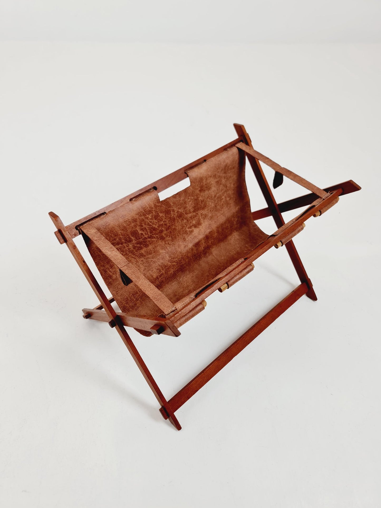 Danish Mid century Solid teak magazine rack , 1960s