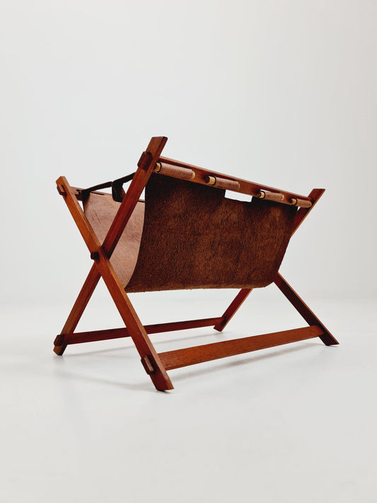 Danish Mid century Solid teak magazine rack , 1960s