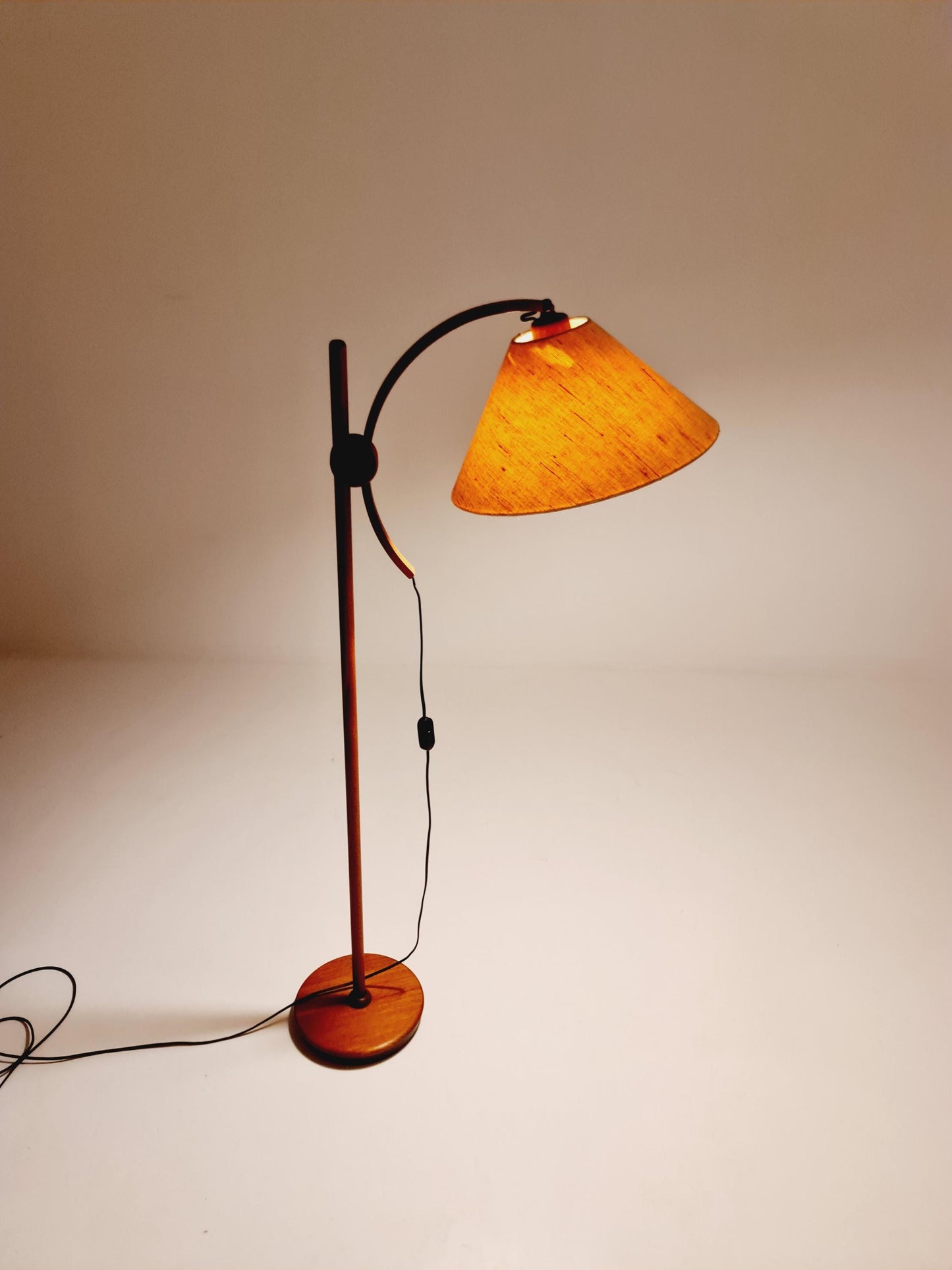 Vintage Danish Teak floor lamp by DOMUS 1970s