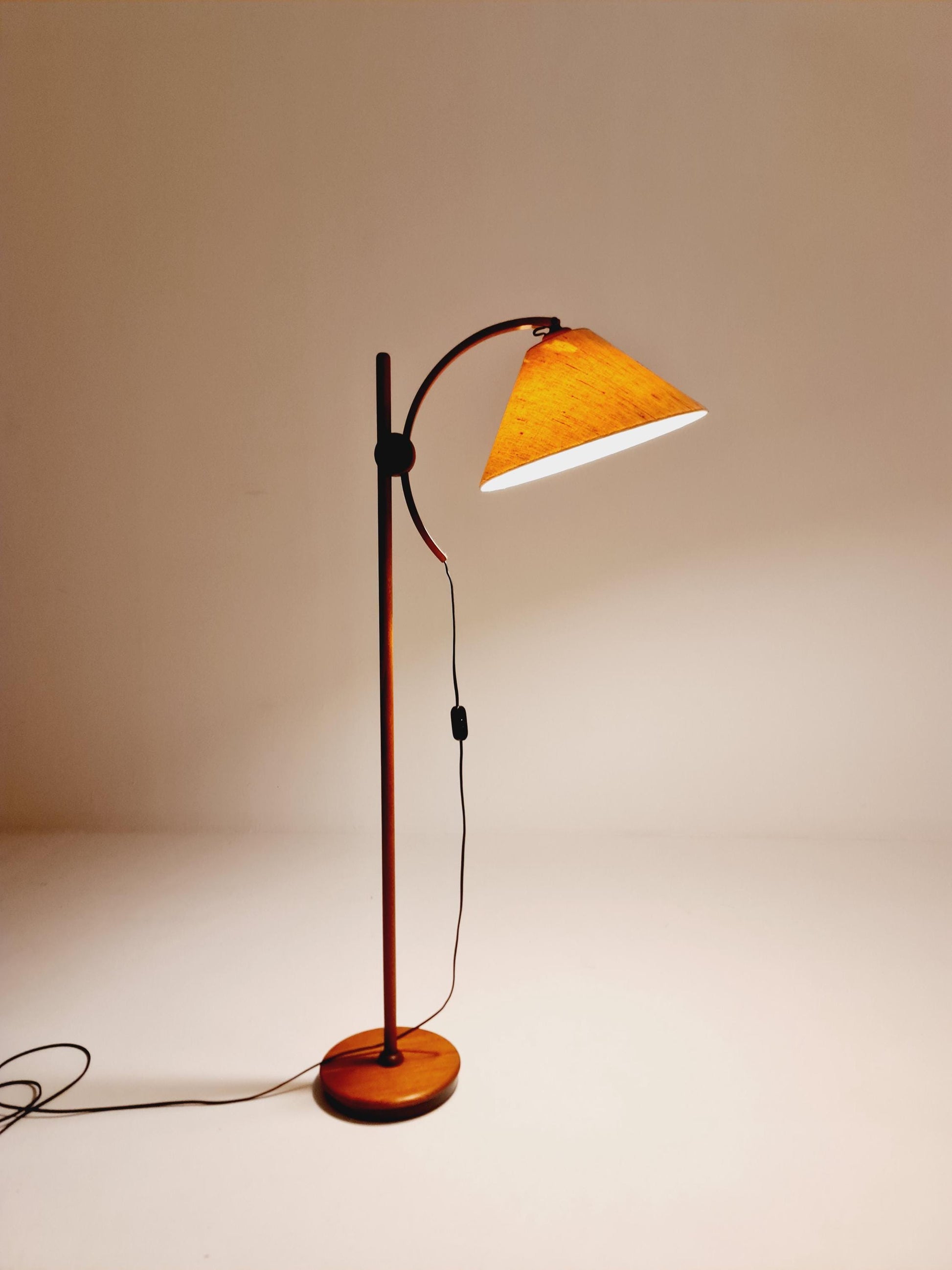 Vintage Danish Teak floor lamp by DOMUS 1970s