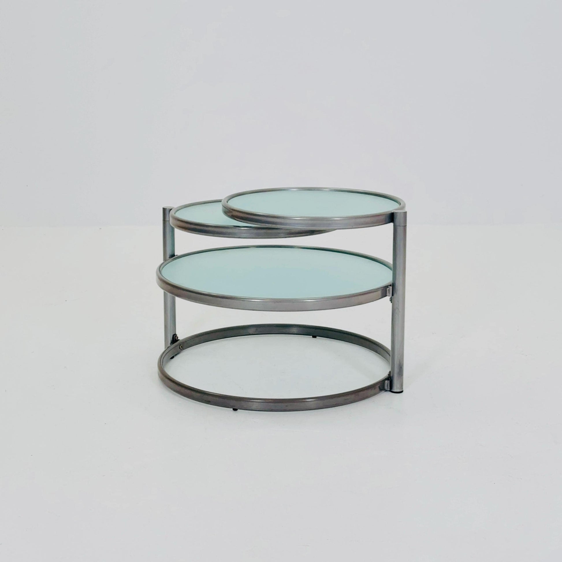 Mid Century coffee table with 3 swivel levels by Milo Baughman Italy 1970s