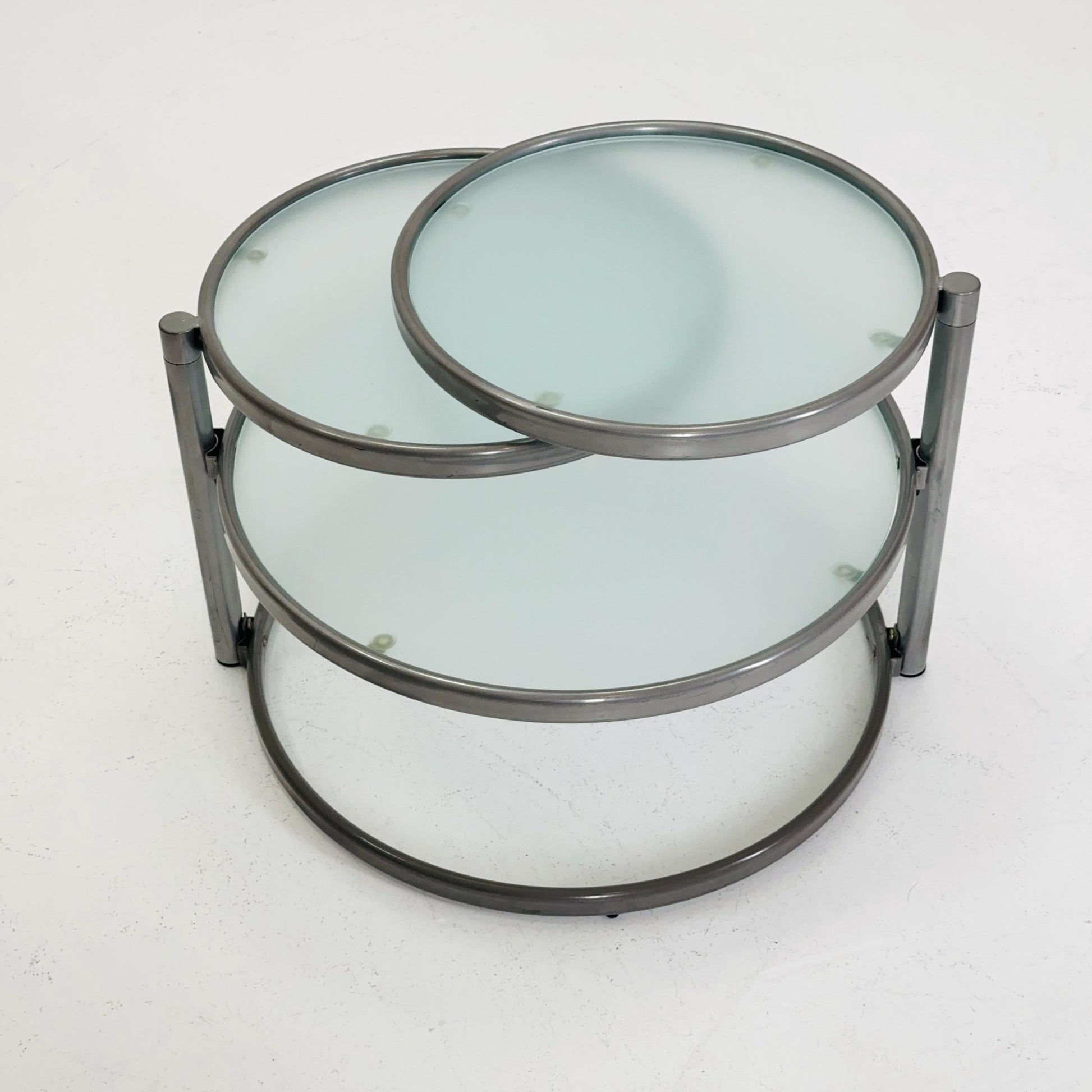 Mid Century coffee table with 3 swivel levels by Milo Baughman Italy 1970s