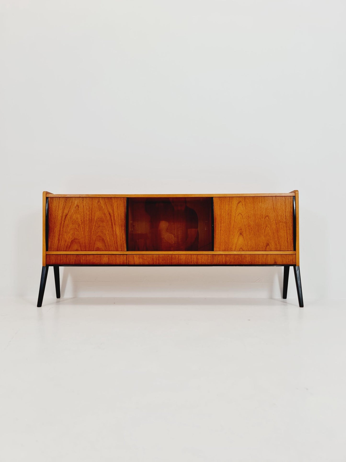 Rare Mid century Swedish Teak small low Sideboard by Bengt Ruda for Nordiska Kompaniet , 1960s