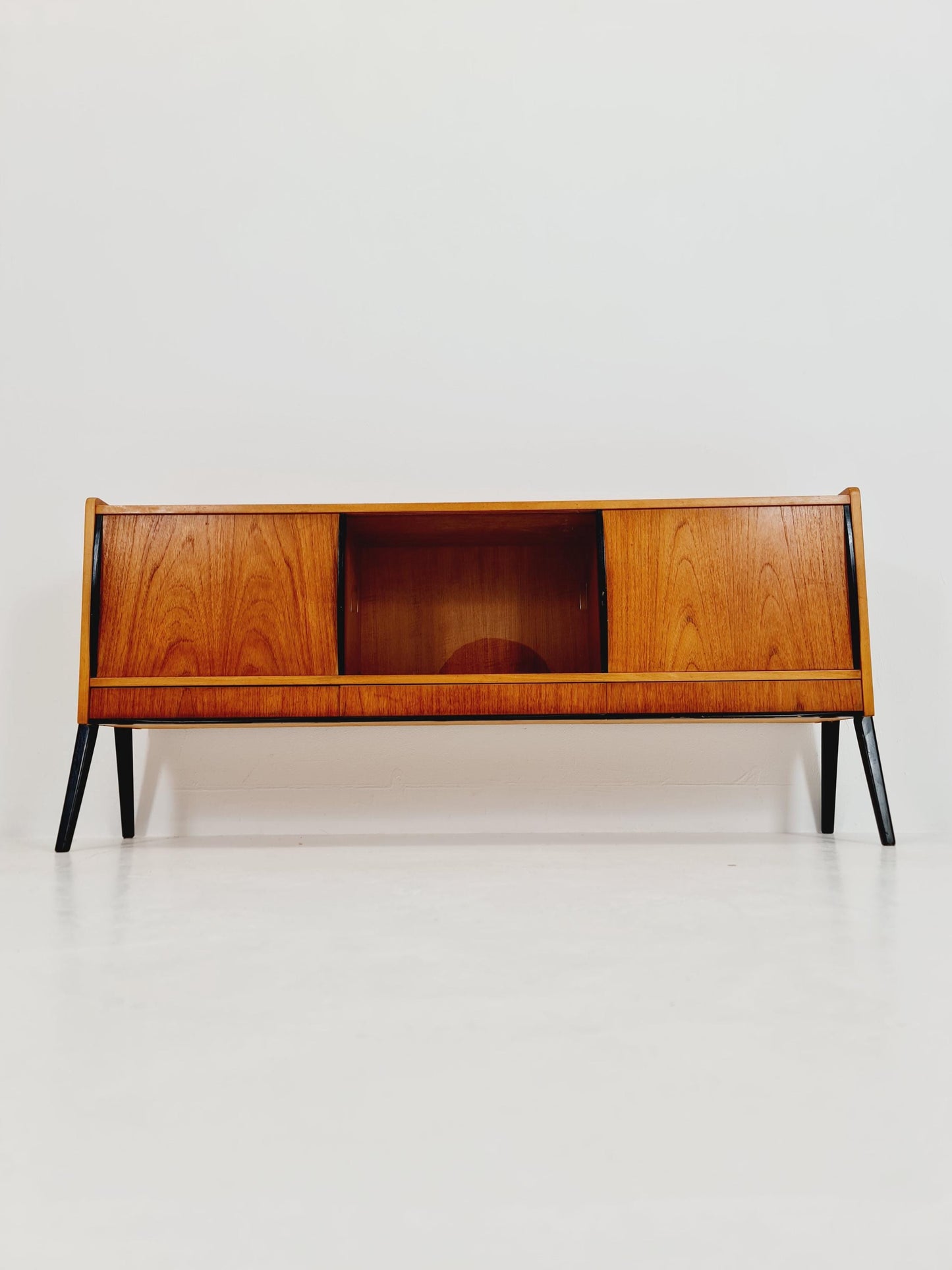 Rare Mid century Swedish Teak small low Sideboard by Bengt Ruda for Nordiska Kompaniet , 1960s
