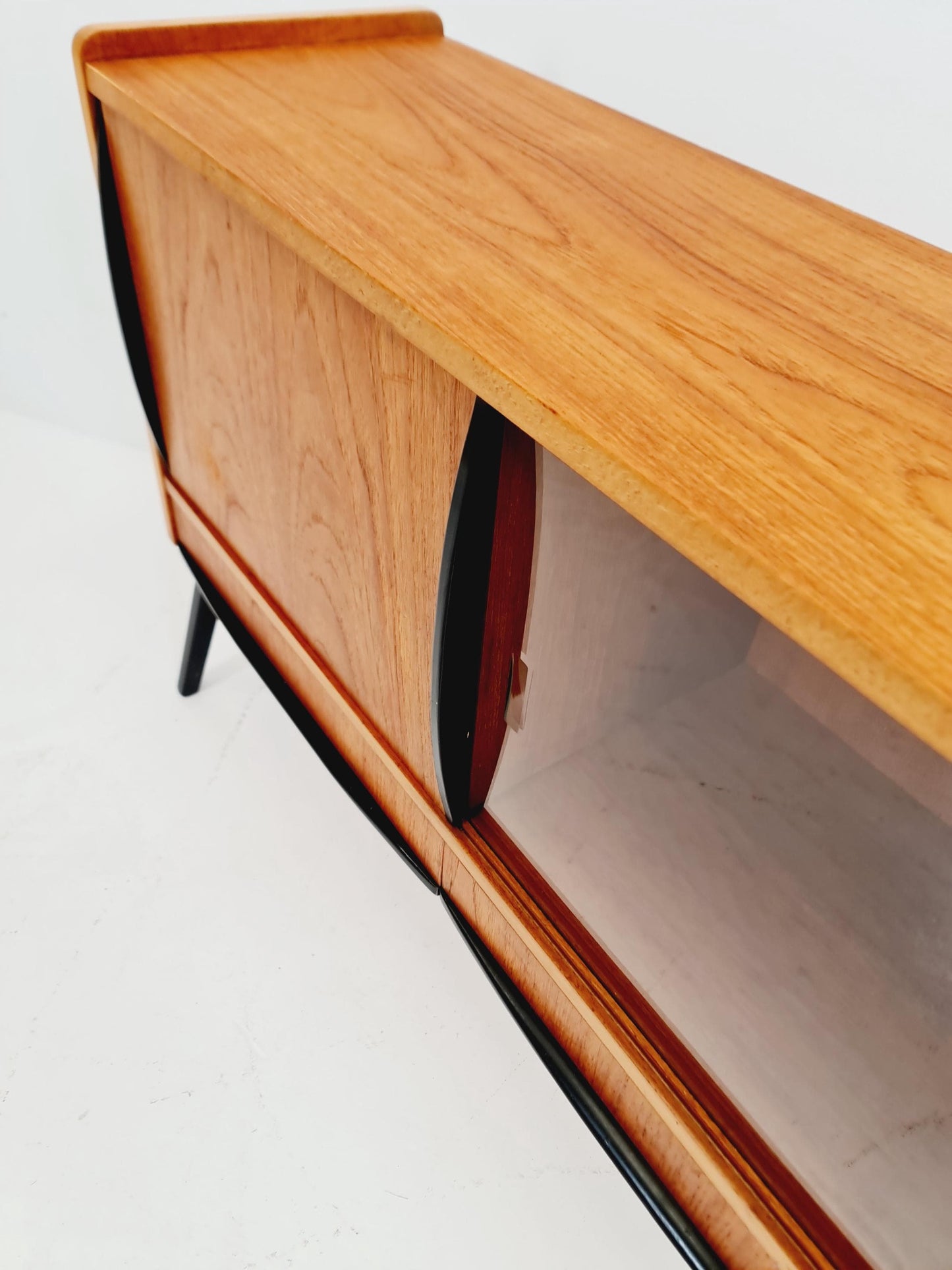 Rare Mid century Swedish Teak small low Sideboard by Bengt Ruda for Nordiska Kompaniet , 1960s