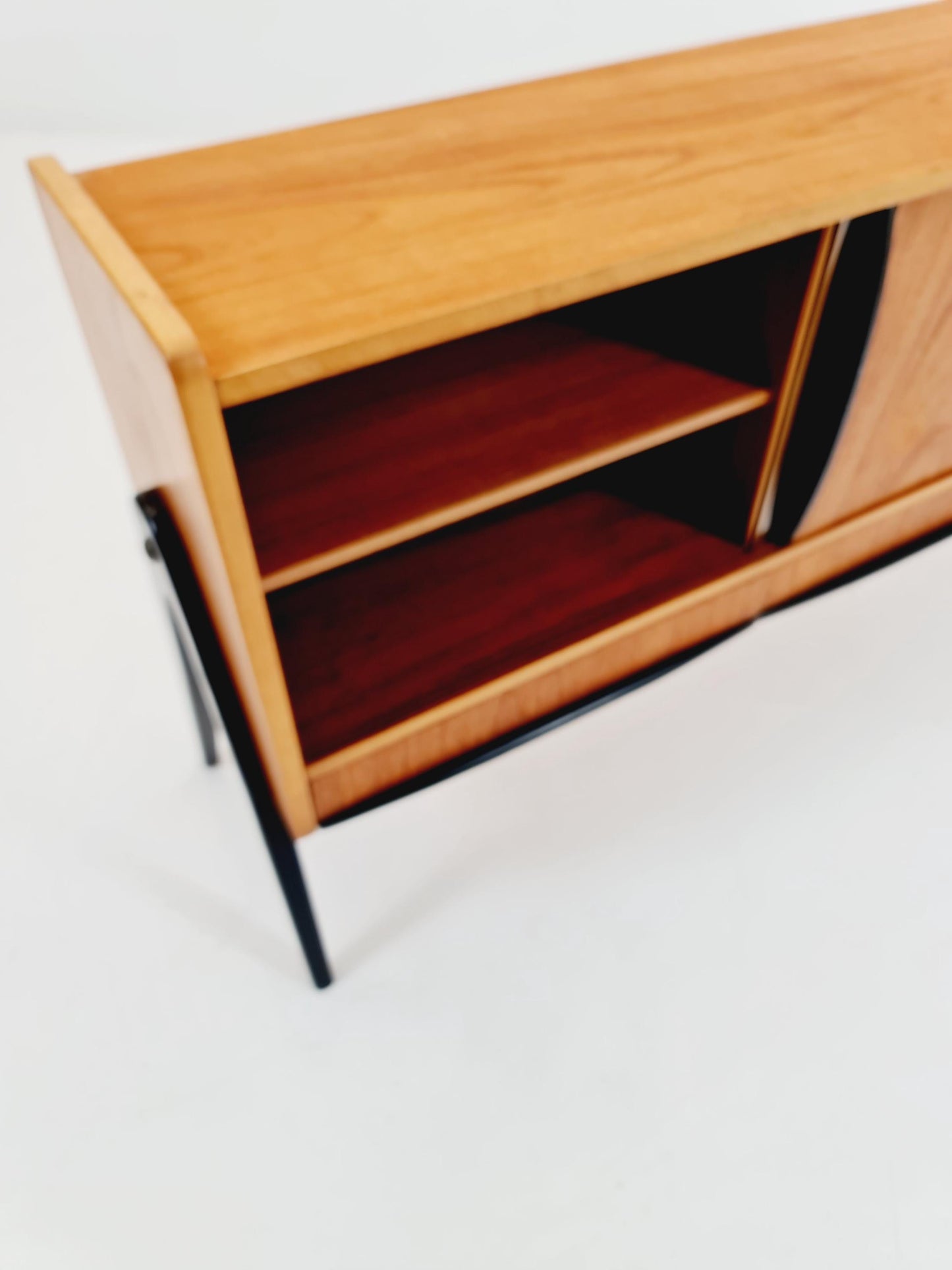 Rare Mid century Swedish Teak small low Sideboard by Bengt Ruda for Nordiska Kompaniet , 1960s