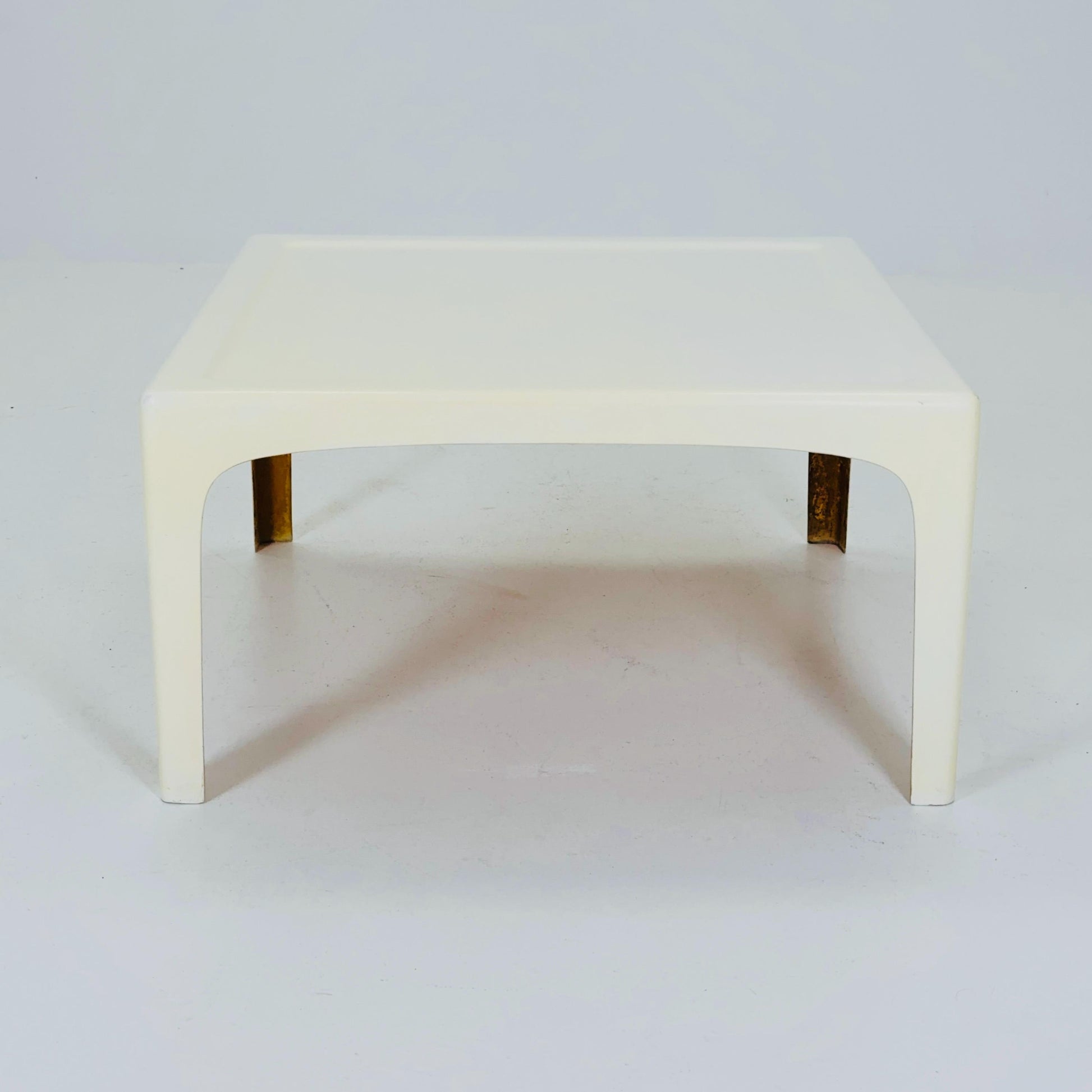Mid Century Square white acrylic coffee table by Poschinger Pur Germany 1970s