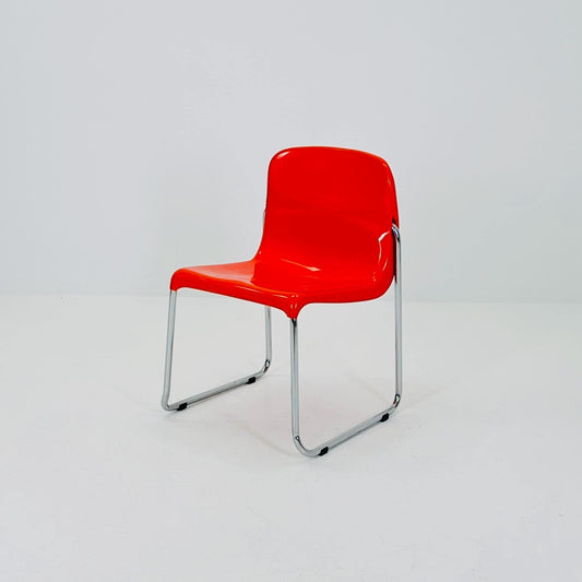 1 of 8 Mid Century Space Age Orange Chair by EKA Möbel, Germany 1970s