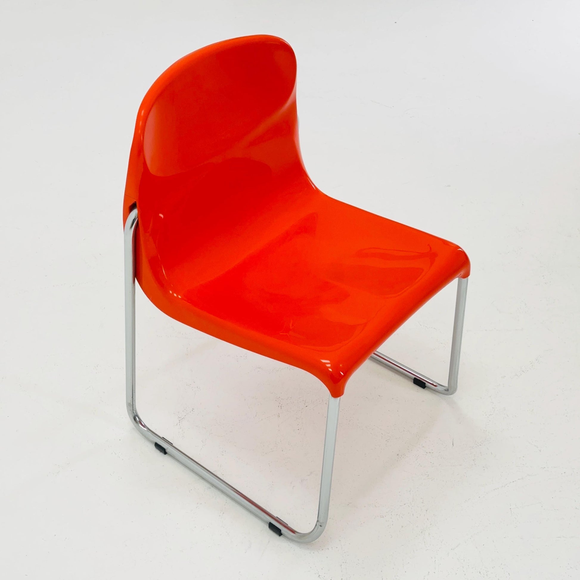 1 of 8 Mid Century Space Age Orange Chair by EKA Möbel, Germany 1970s