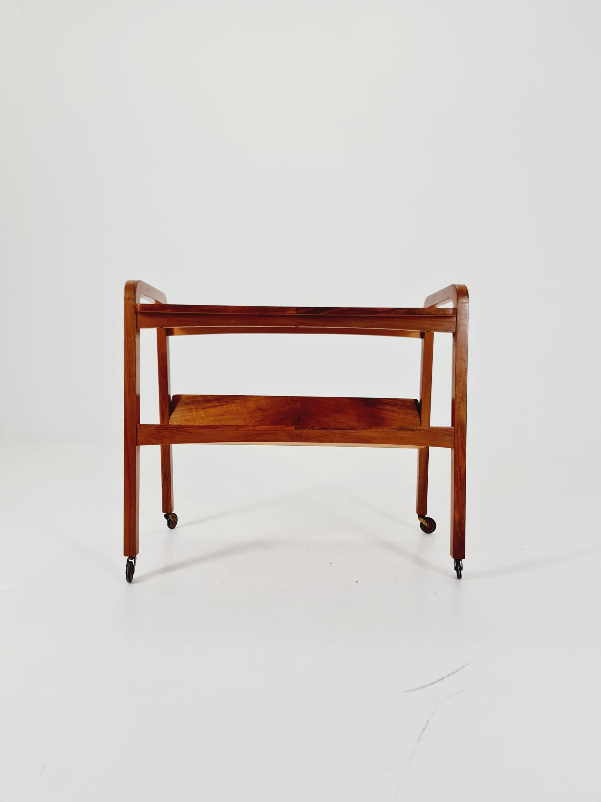Midcentury Walnut Vintage big Side table/ Bedside table/ Night stand with News Paper shelf straight from the sixties By Opal