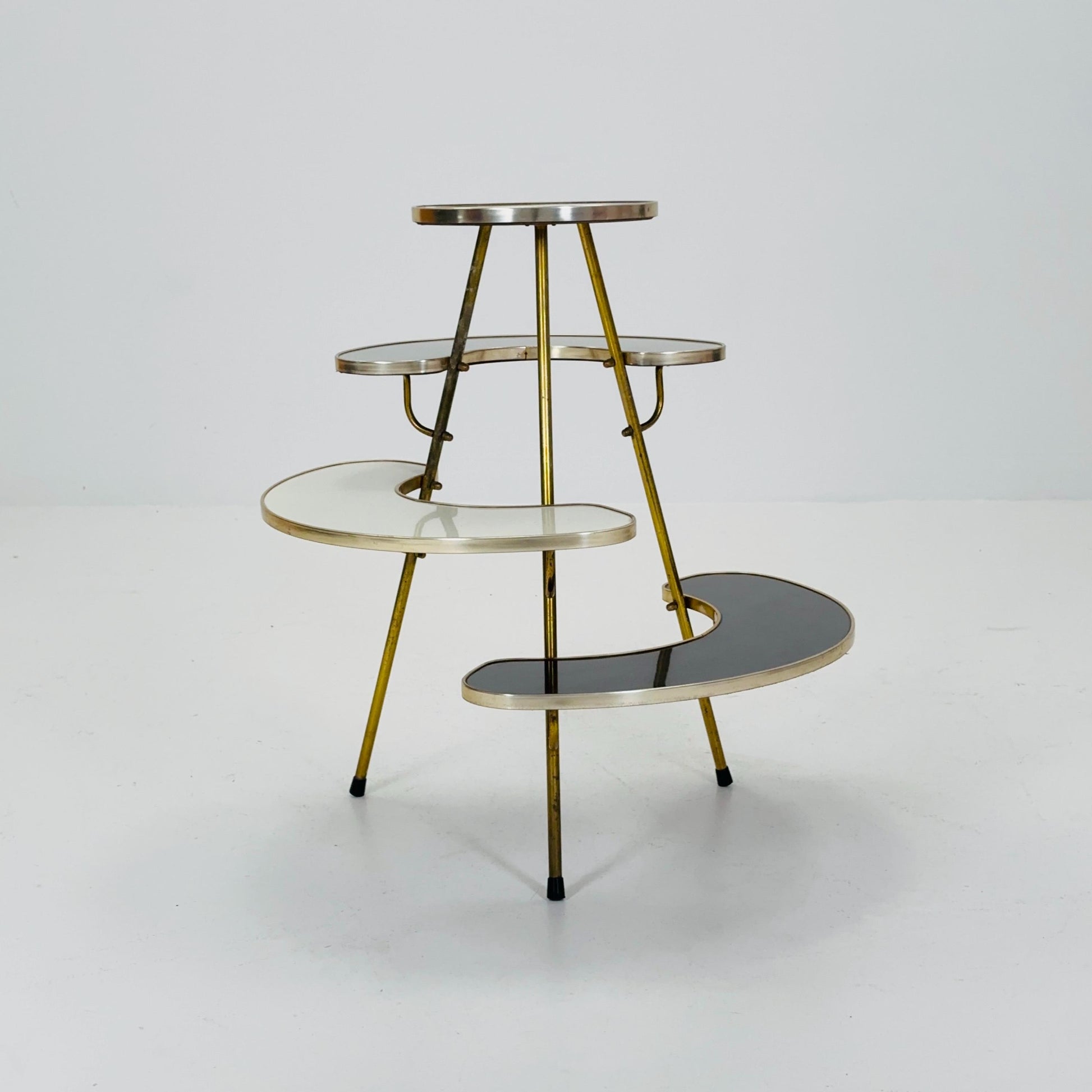 Rare Mid century brass German vintage flower table By Else Möbel, 1960s