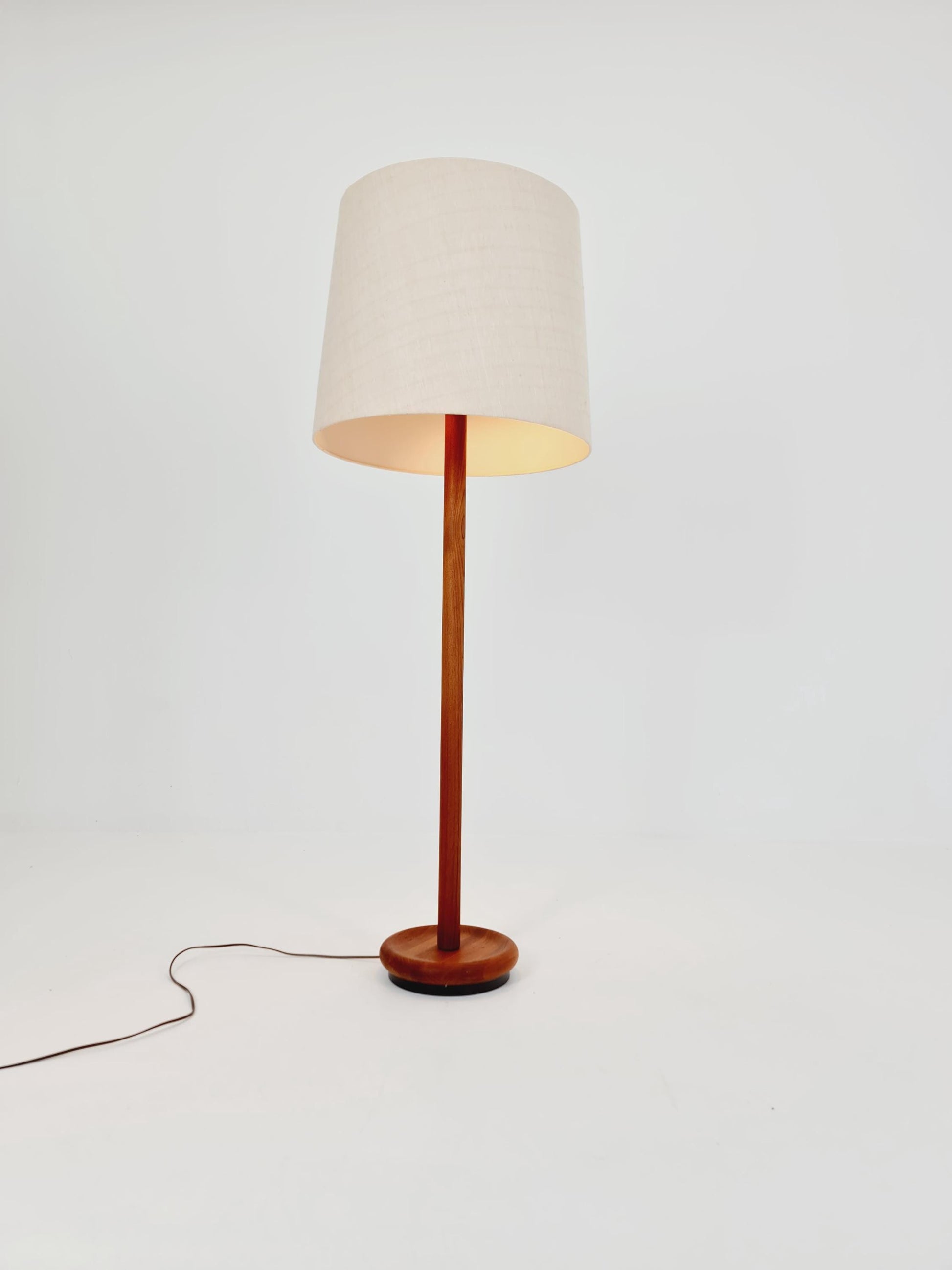 Rare big Midcentury Danish floor lamp by KIRK solid teak, 1960s