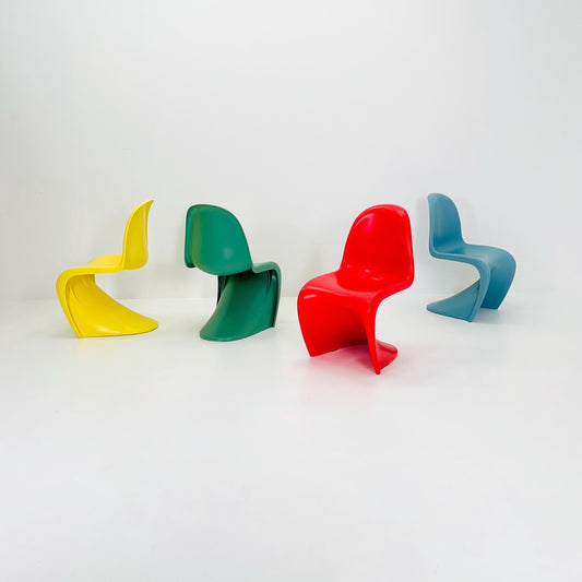 Set of 4 Space Age rainbow colourful Verner Panton Chairs for Fehlbaum, 1970s Germany