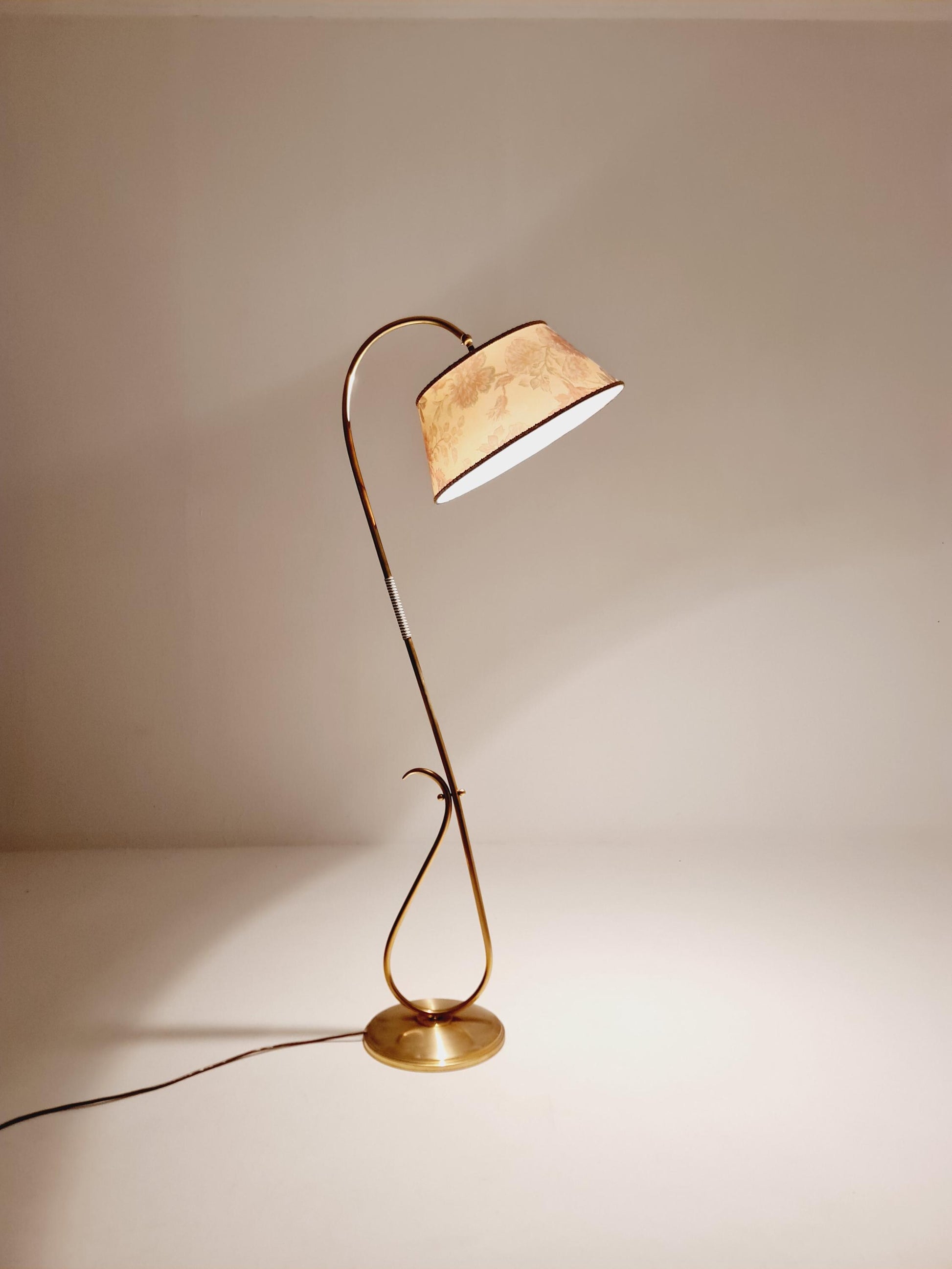 EXTREME RARE brass 1950s vintage floor lamp