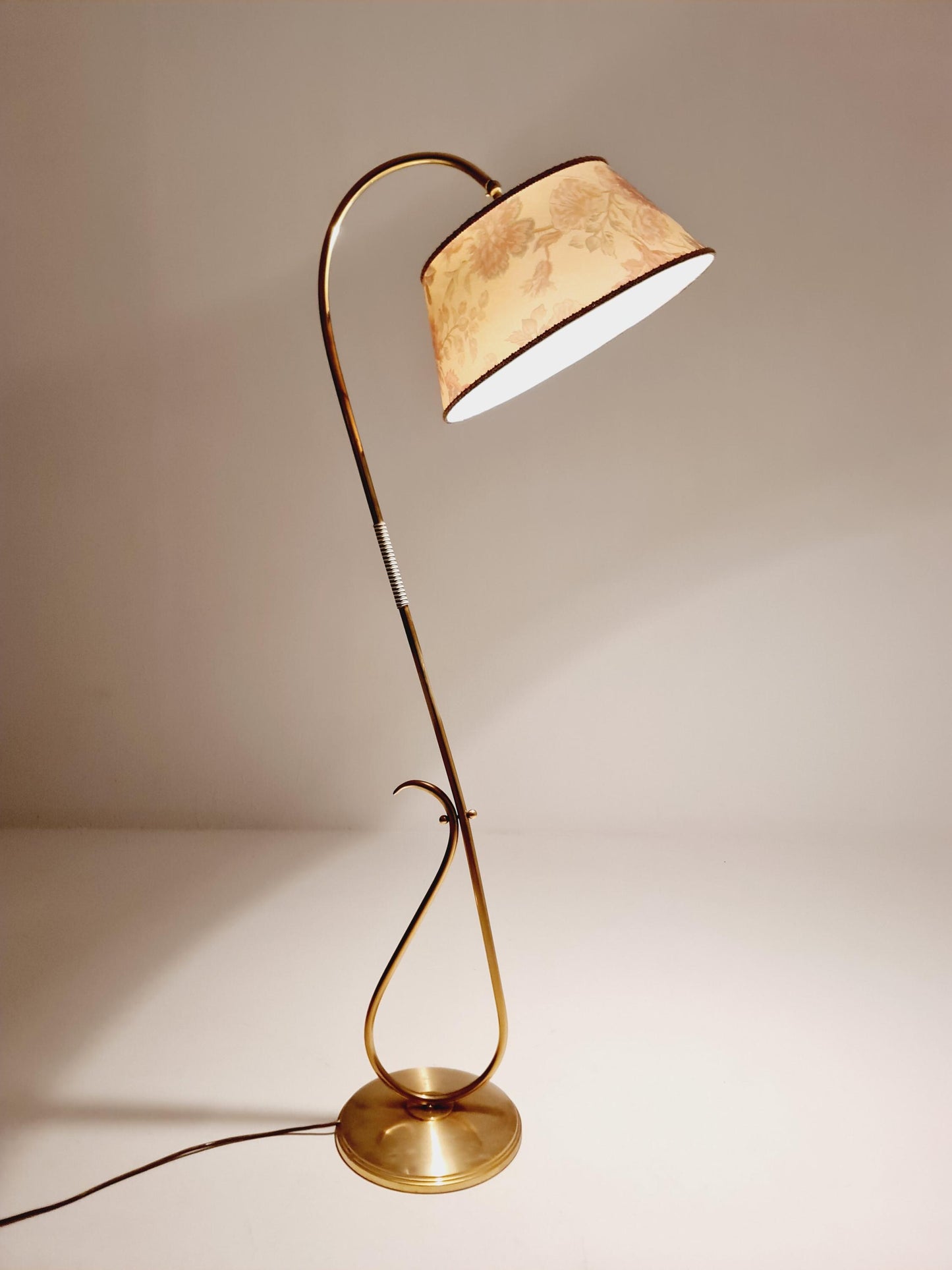 EXTREME RARE brass 1950s vintage floor lamp