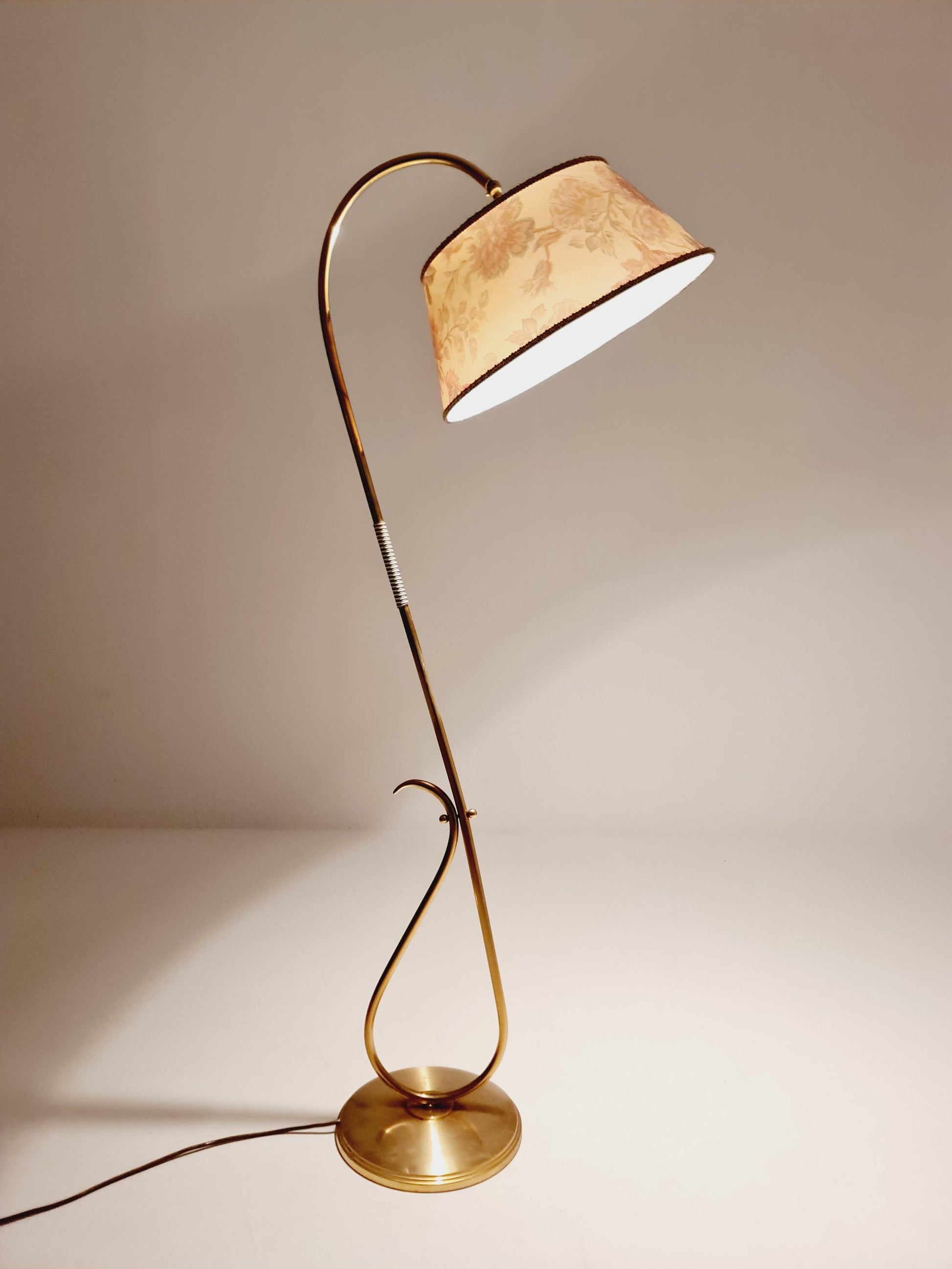 EXTREME RARE brass 1950s vintage floor lamp