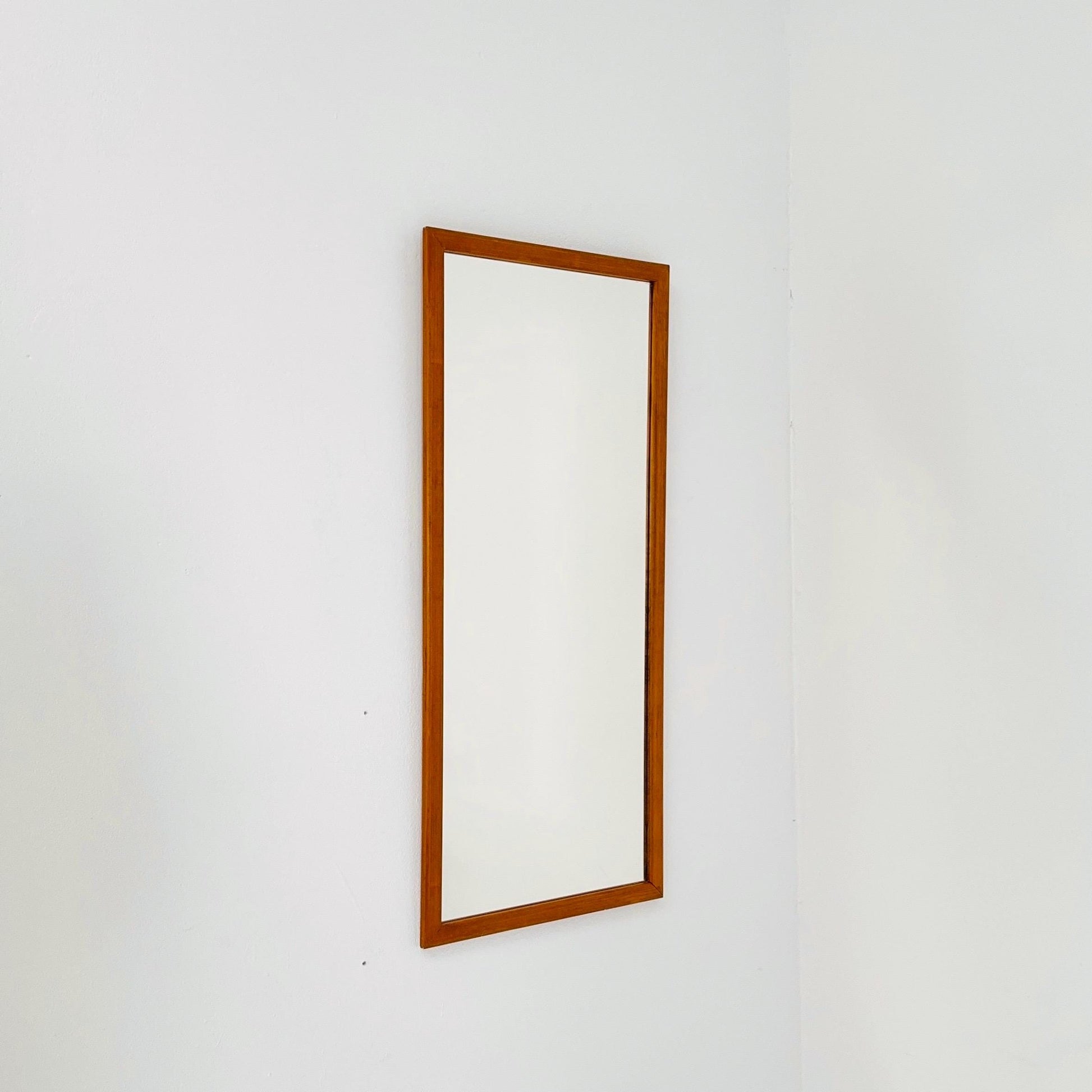 Big Teak mid-century Modern wall-mounted mirror , 1960s