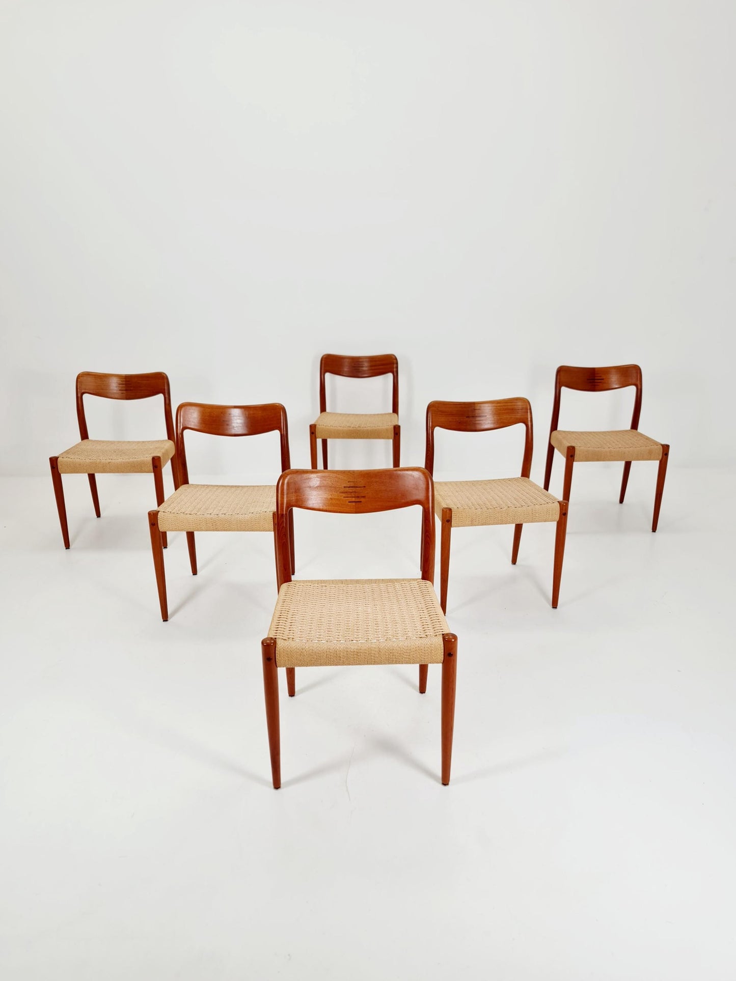 Rare MidCentury Danish Teak Dining Chairs Johannes Andersen for Uldum , 1960s, set of 6