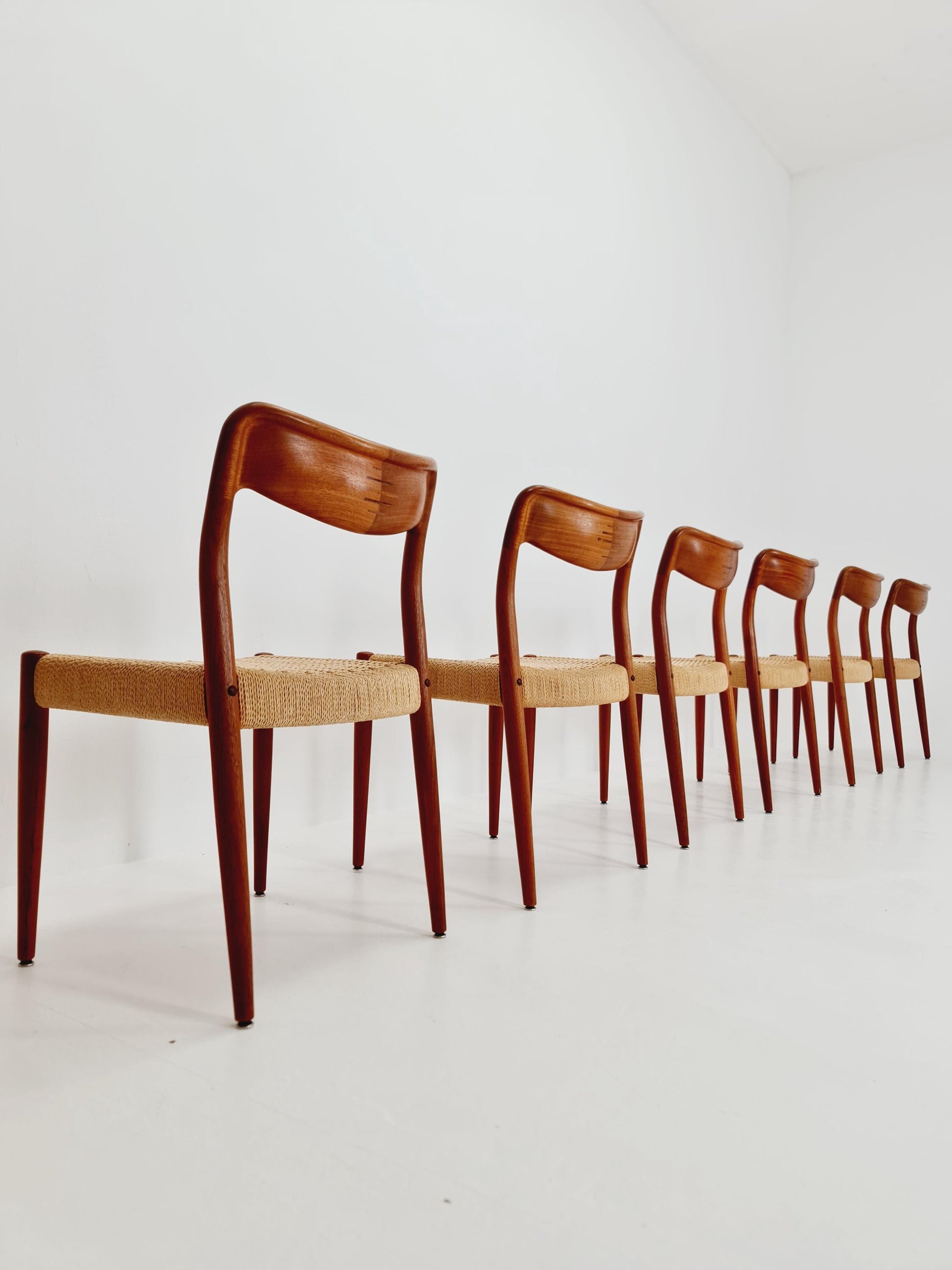 Rare MidCentury Danish Teak Dining Chairs Johannes Andersen for Uldum , 1960s, set of 6