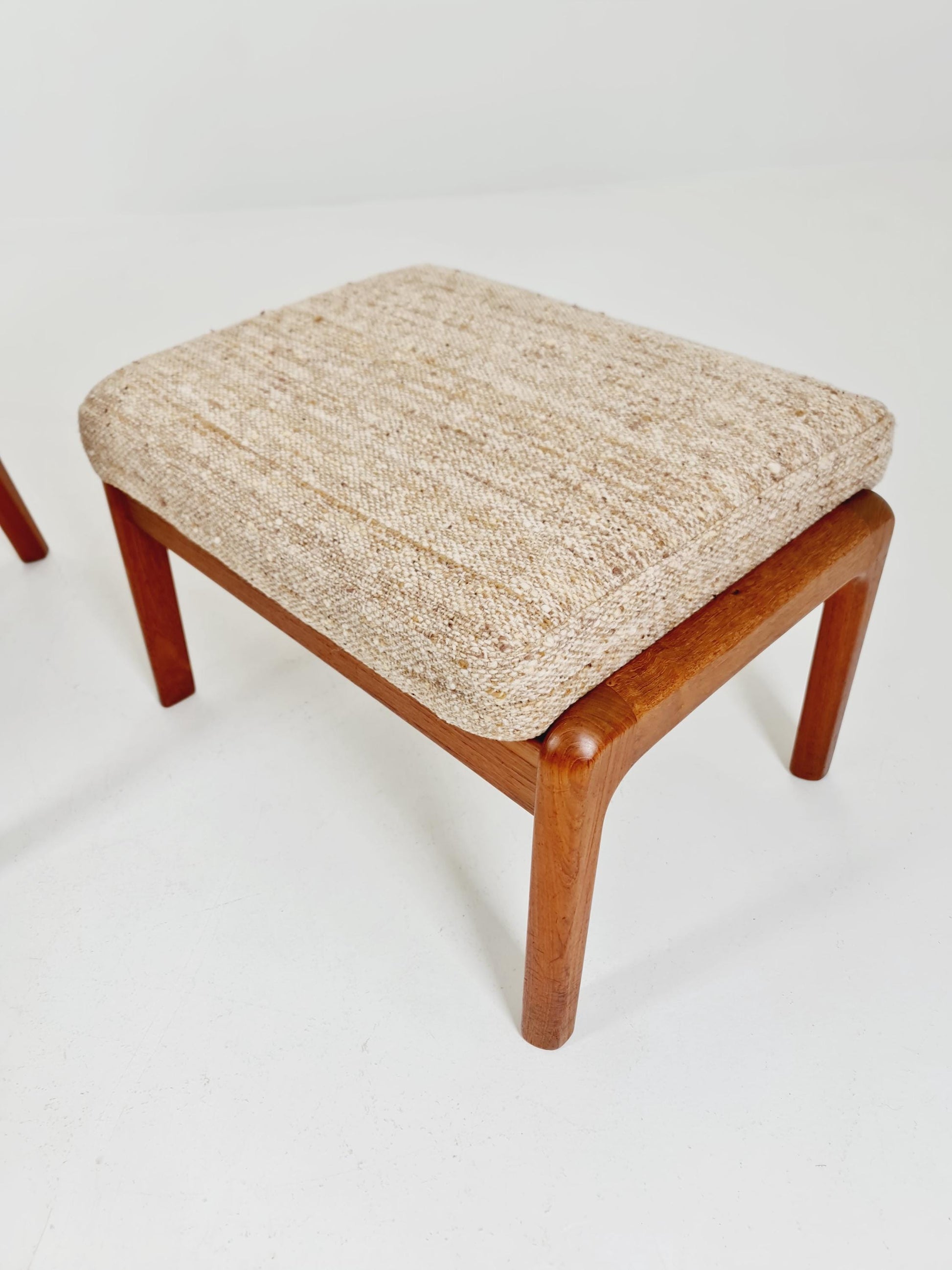 Mid-century Rare Danish teak lounge chair with ottoman by Ole Wanscher for Cado France &Son , 1960s