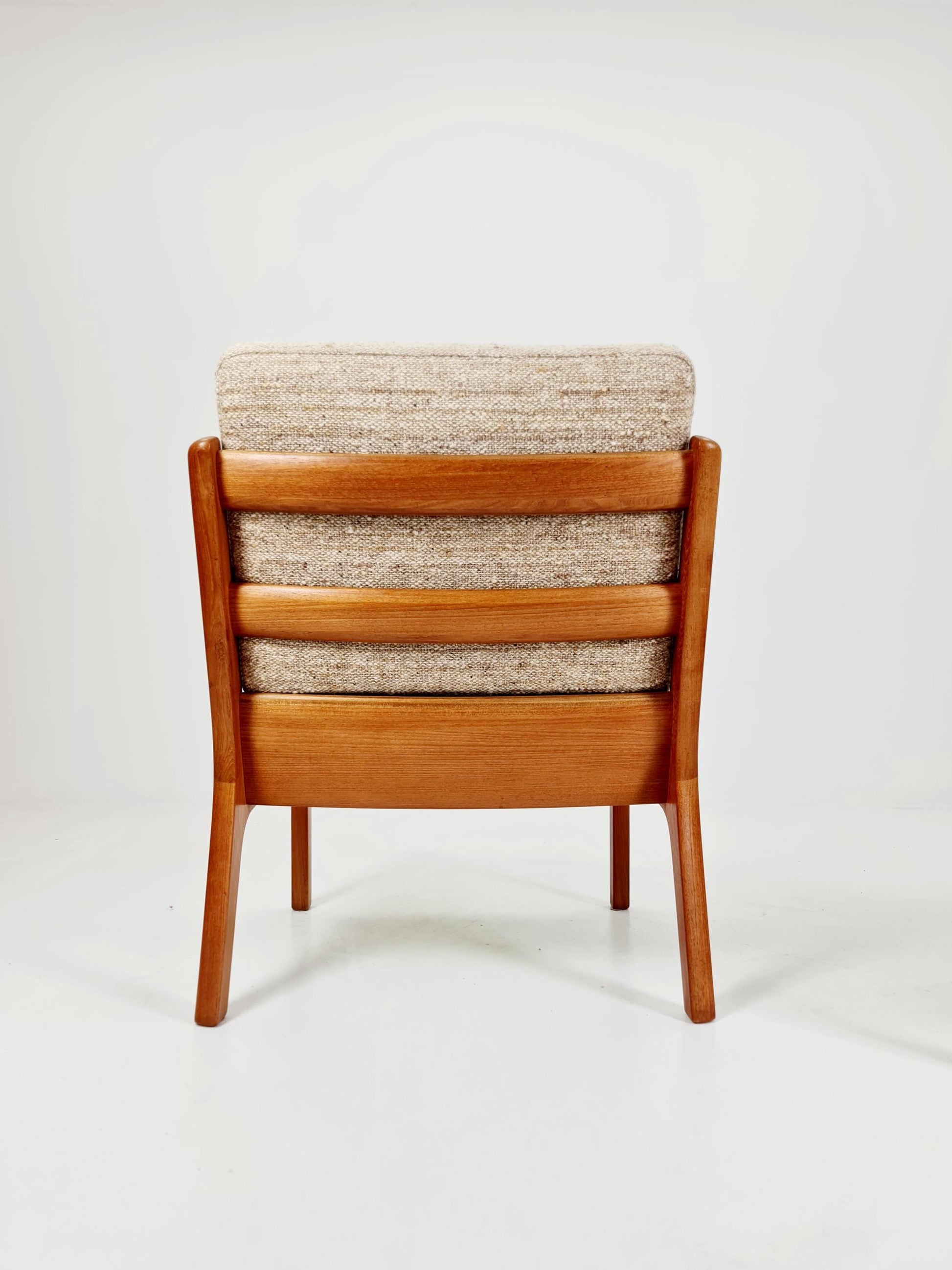 Mid-century Rare Danish teak lounge chair with ottoman by Ole Wanscher for Cado France &Son , 1960s