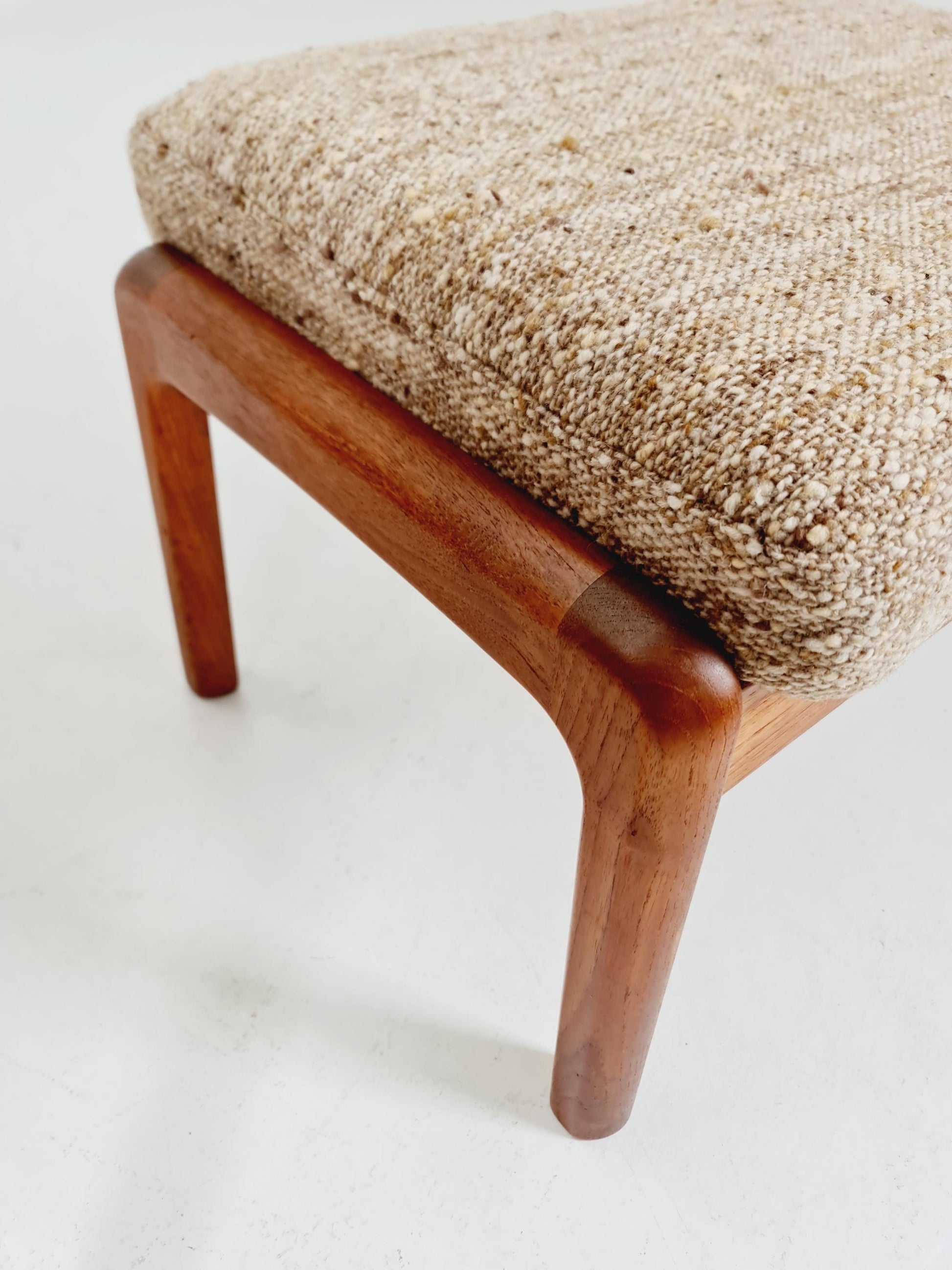 Mid-century Rare Danish teak lounge chair with ottoman by Ole Wanscher for Cado France &Son , 1960s