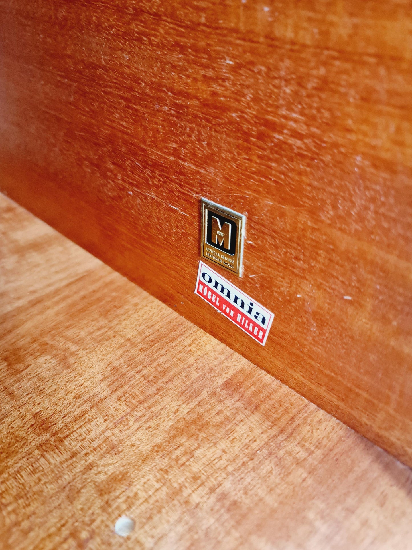 Mid century Teak wall shelving unit by Hilker for Omnia, Germany, 1960s