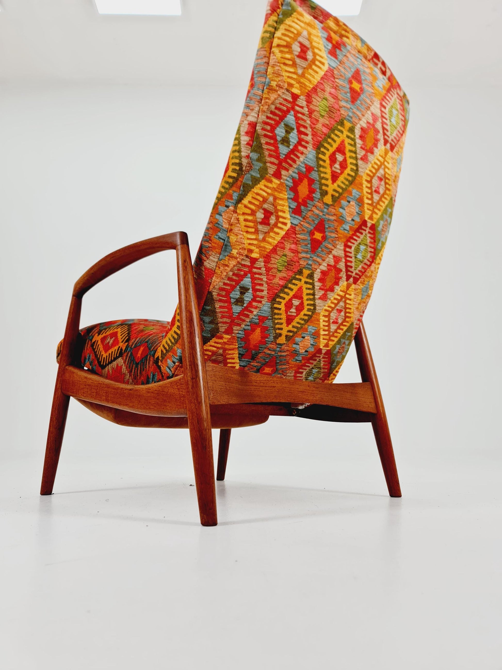 Rare Danish Teak loungeChair with foot Rest ,1950s