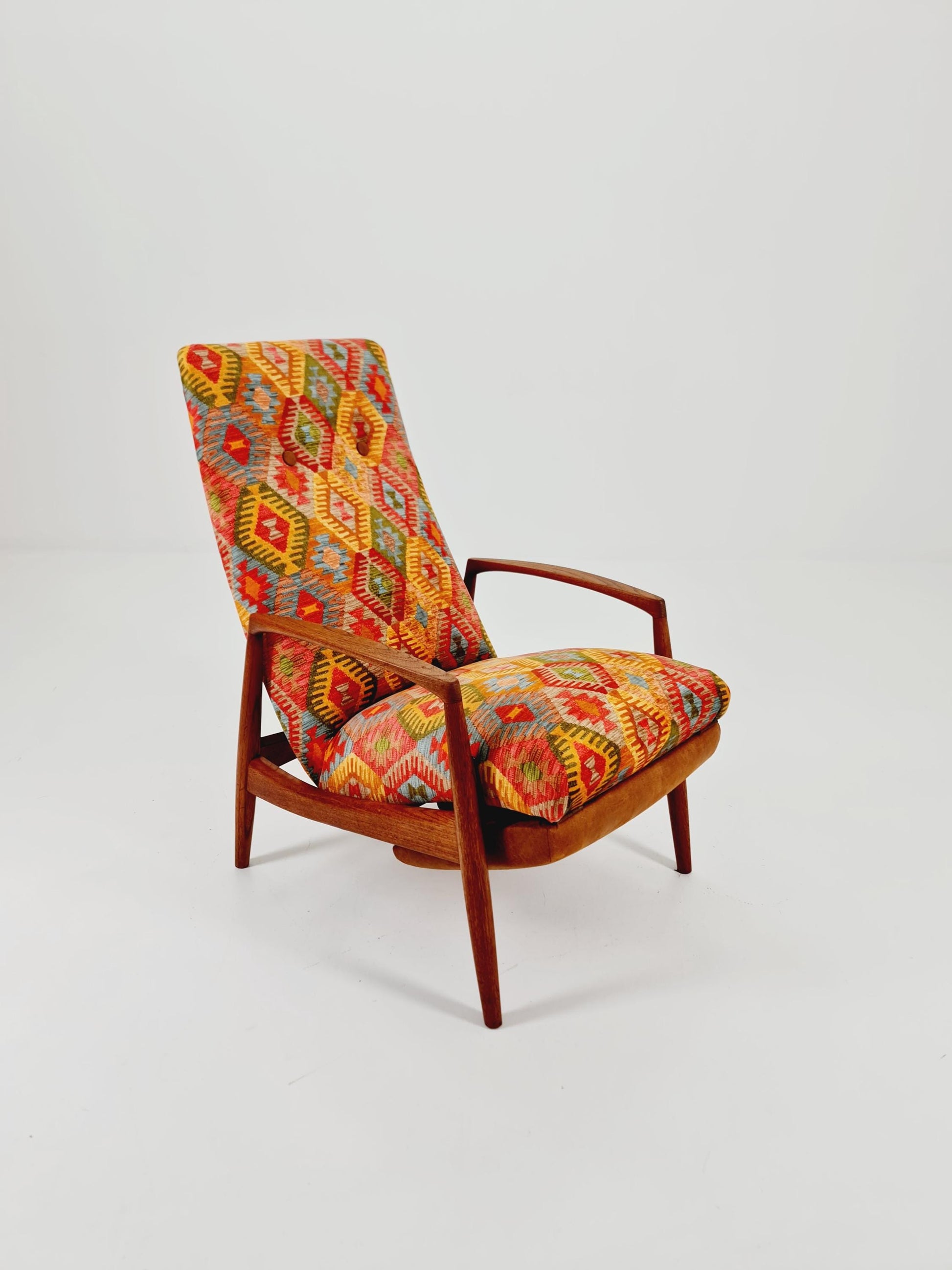 Rare Danish Teak loungeChair with foot Rest ,1950s