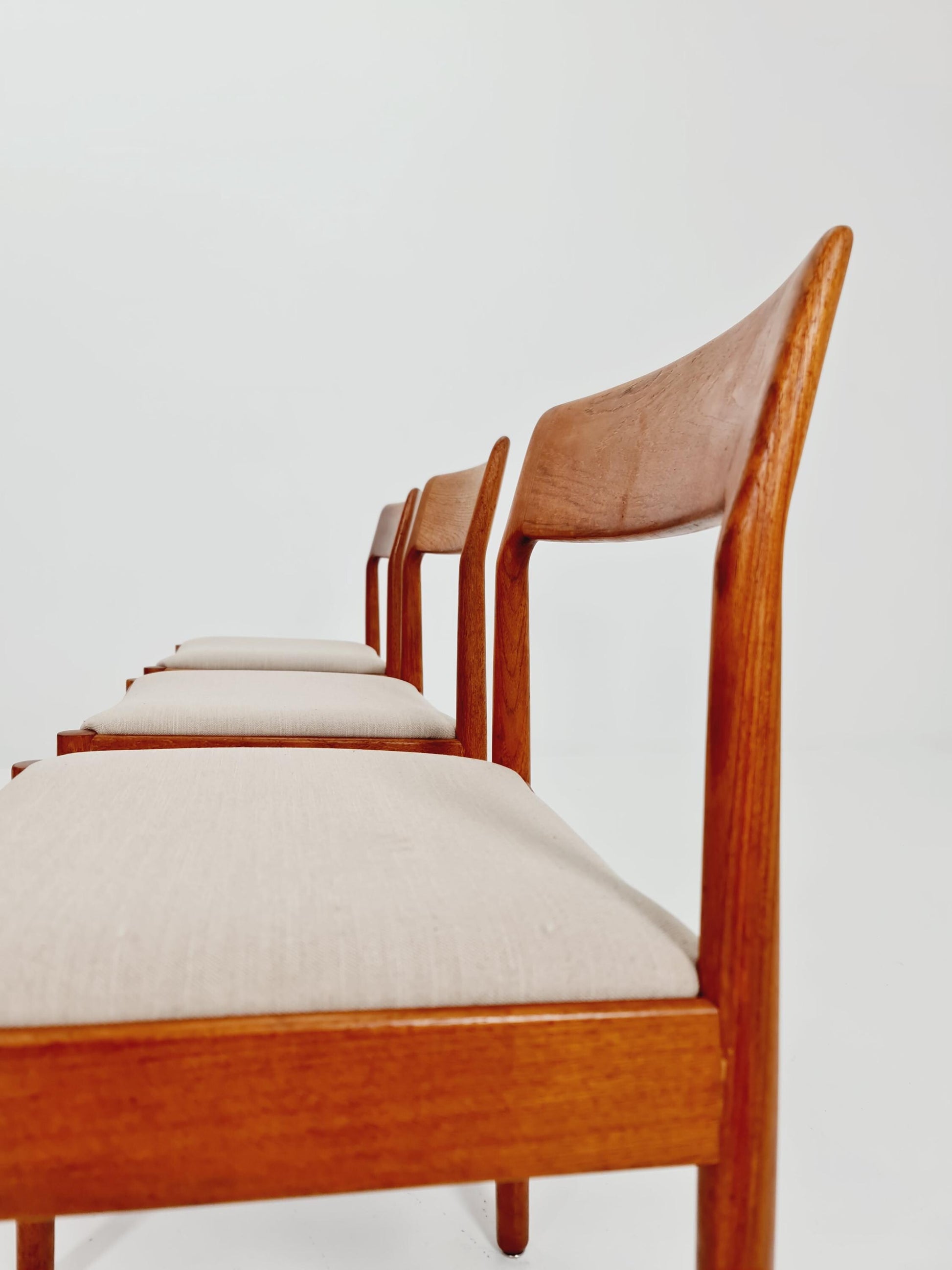 Danish teak dining chairs by Johannes Norgaard 1960s, set of 6