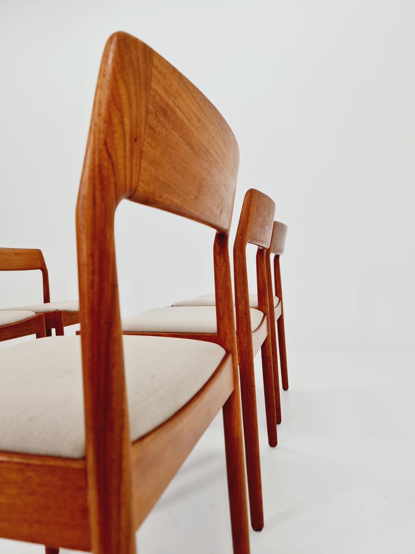Danish teak dining chairs by Johannes Norgaard 1960s, set of 6