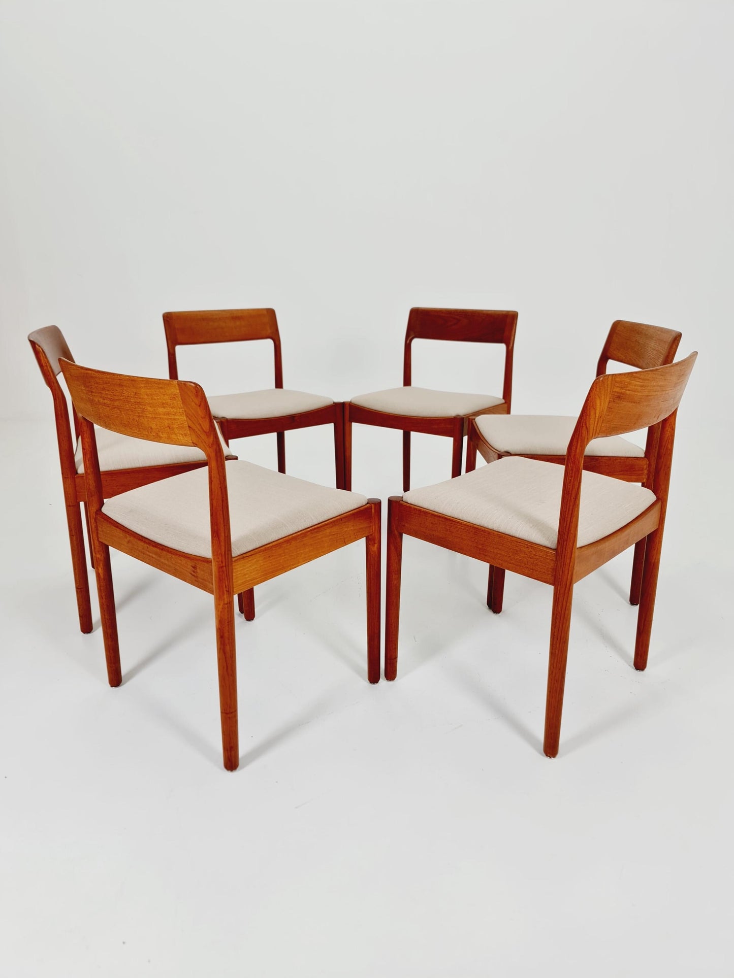 Danish teak dining chairs by Johannes Norgaard 1960s, set of 6