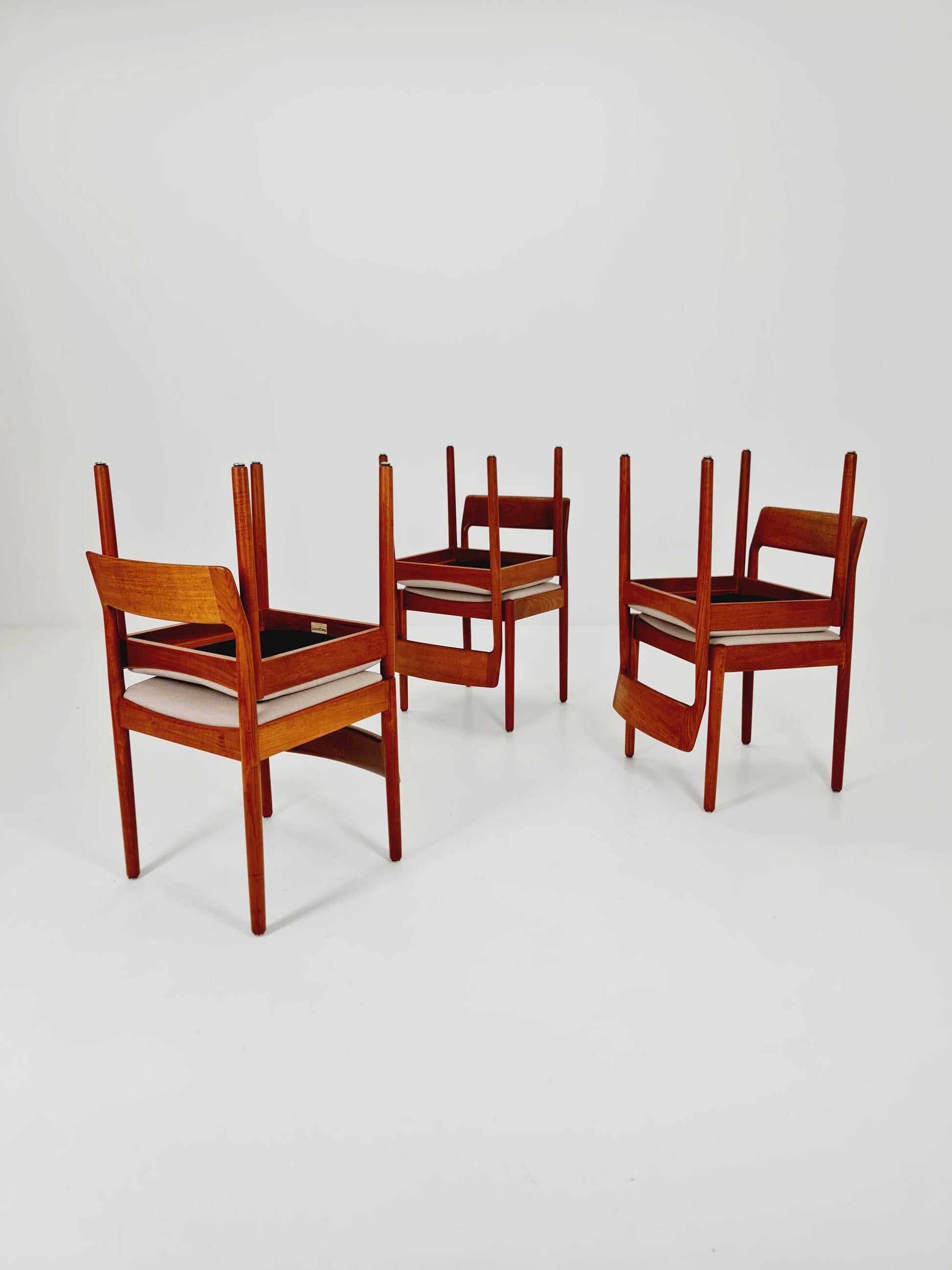 Danish teak dining chairs by Johannes Norgaard 1960s, set of 6