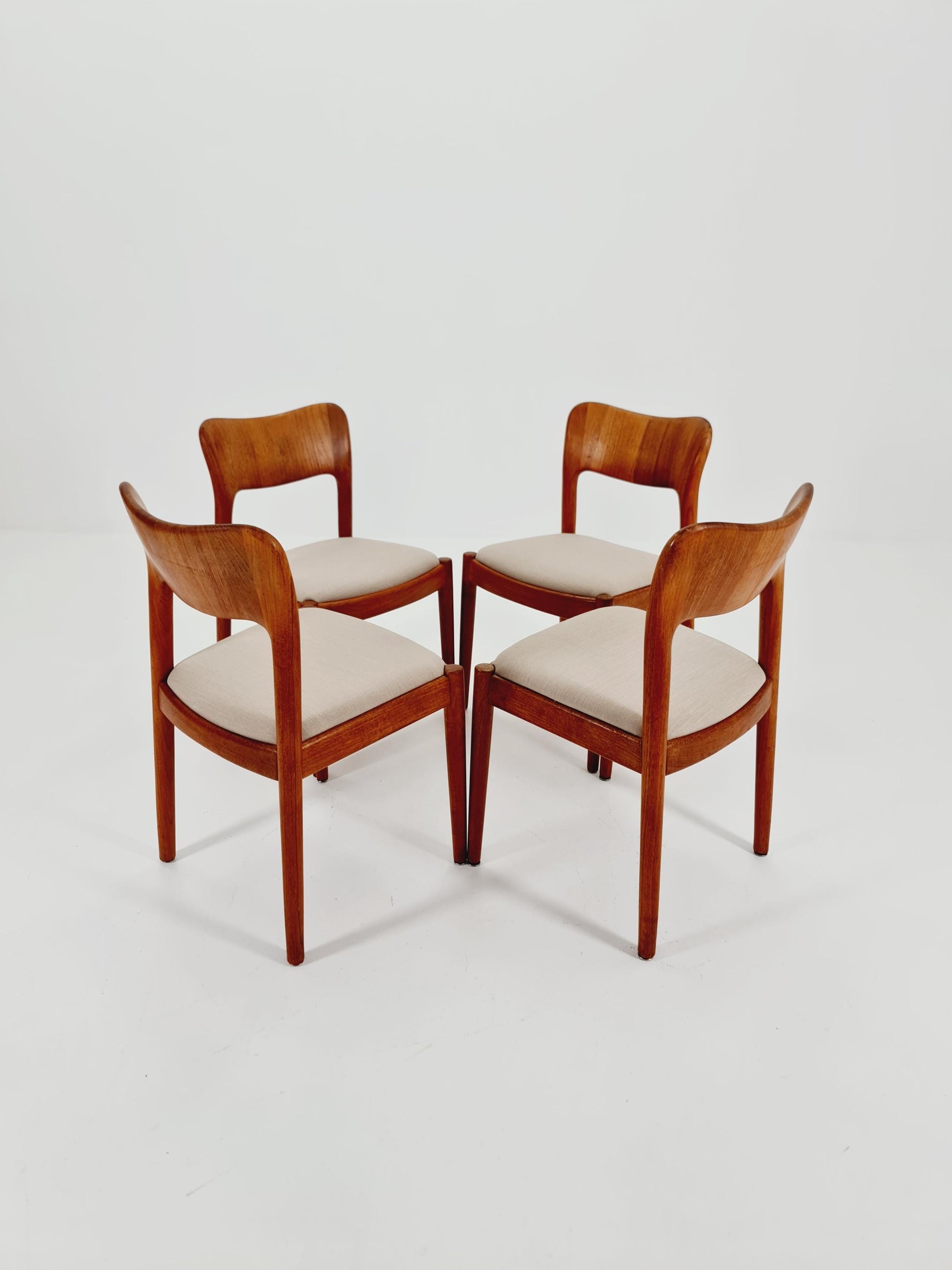Vintage Danish solid teak dining chair by Niels Koefoed for Koefoed Hornslet , 1960s,set of 4