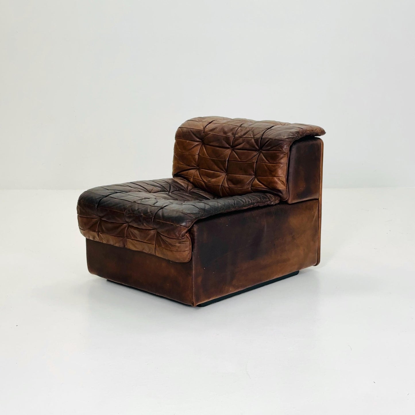 Set of 6 Mid Century DS11 Modular Patchwork Leather Sofa by De Sede, Switzerland, 1970s