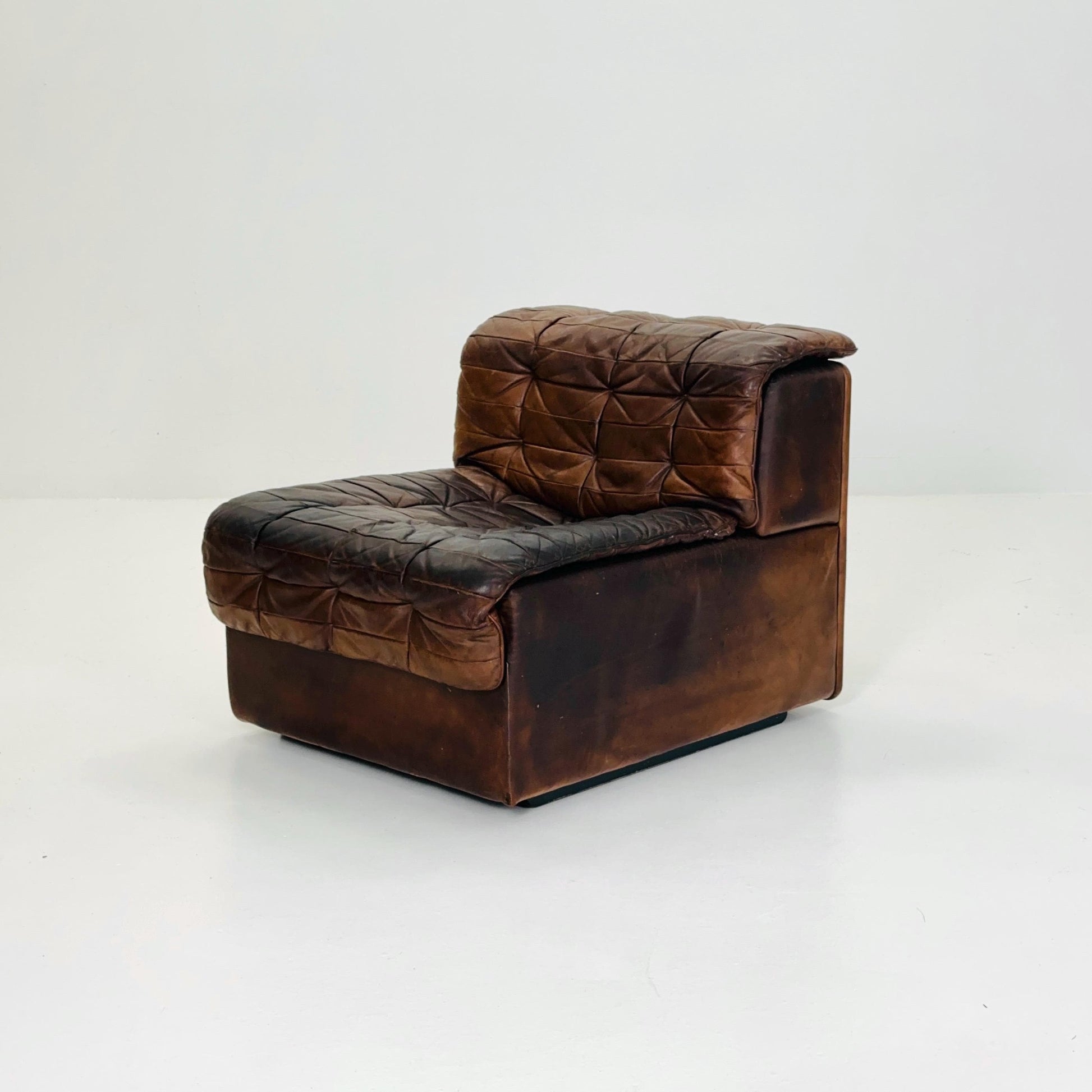 Set of 6 Mid Century DS11 Modular Patchwork Leather Sofa by De Sede, Switzerland, 1970s