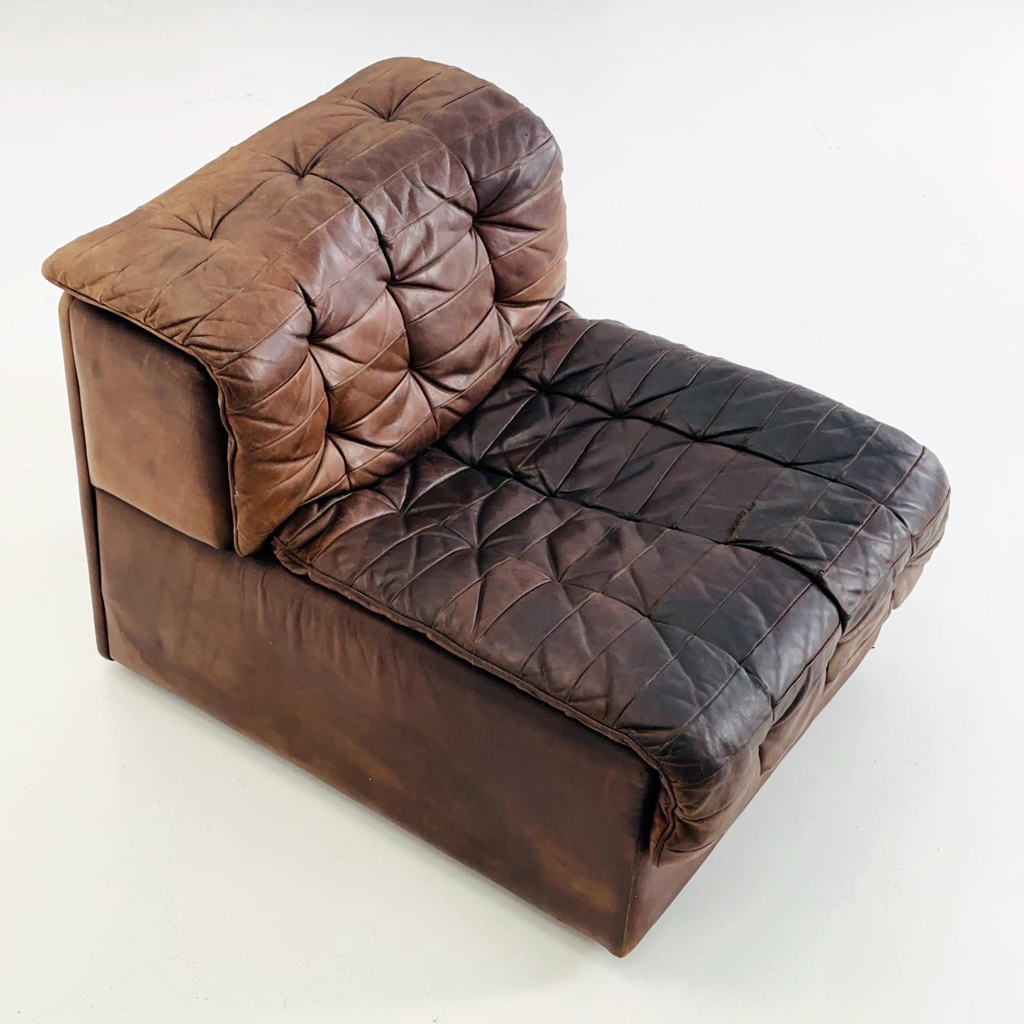 Set of 6 Mid Century DS11 Modular Patchwork Leather Sofa by De Sede, Switzerland, 1970s