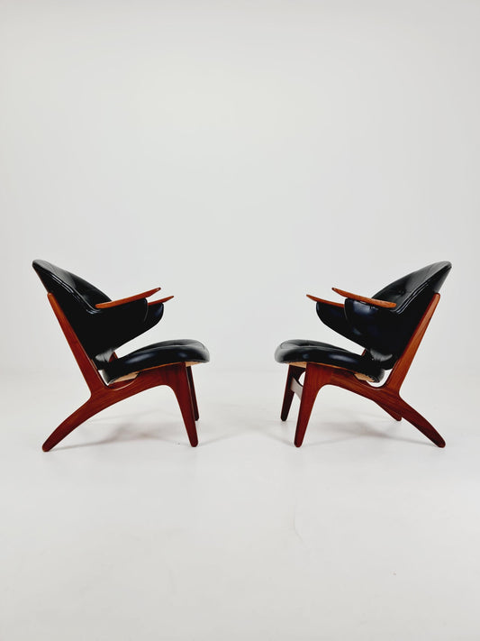 Danish Modern Teak Armchairs BY Carl Edward Matthes Modell 33 Set of 2 , 1960s