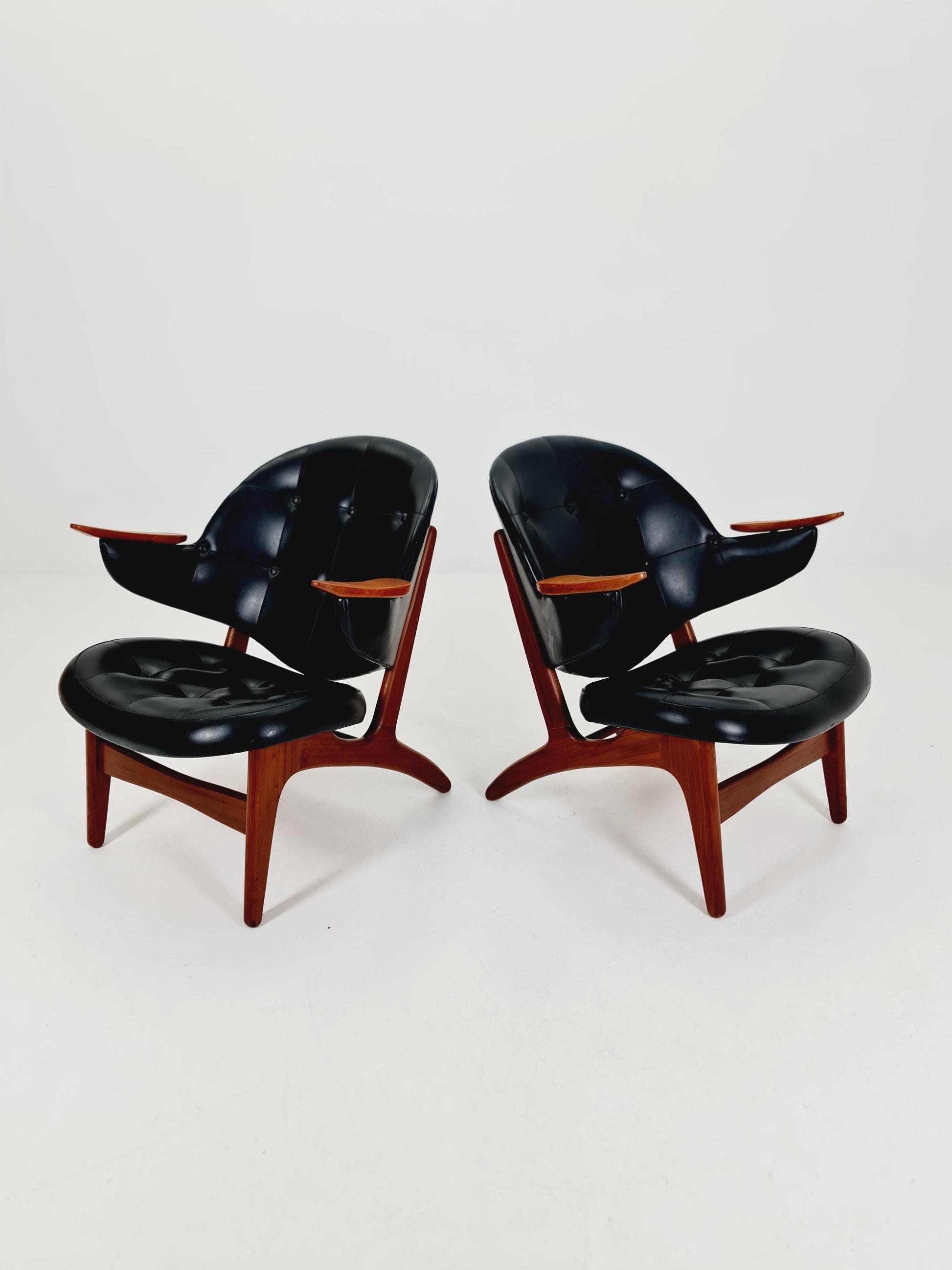 Danish Modern Teak Armchairs BY Carl Edward Matthes Modell 33 Set of 2 , 1960s