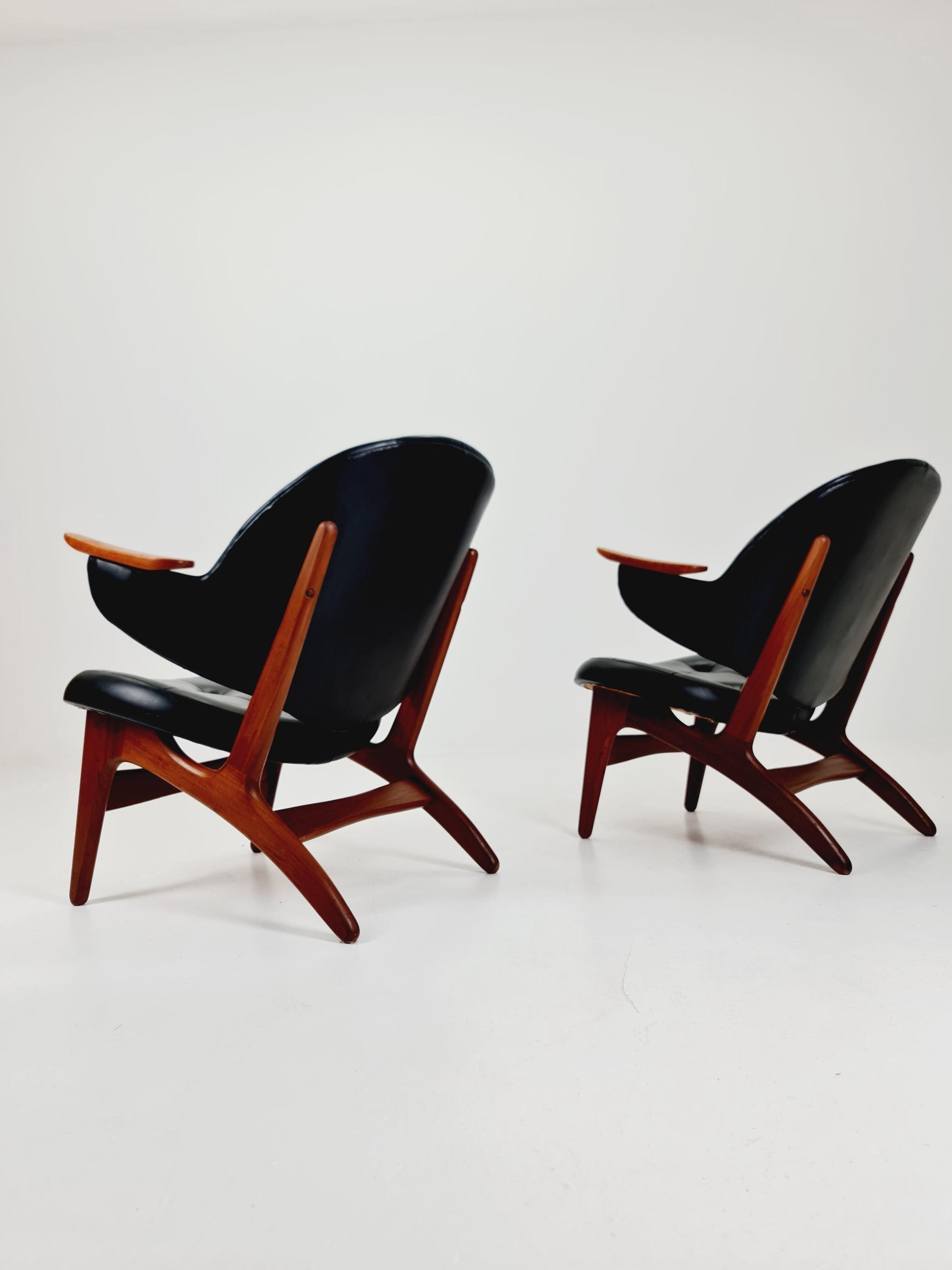 Danish Modern Teak Armchairs BY Carl Edward Matthes Modell 33 Set of 2 , 1960s