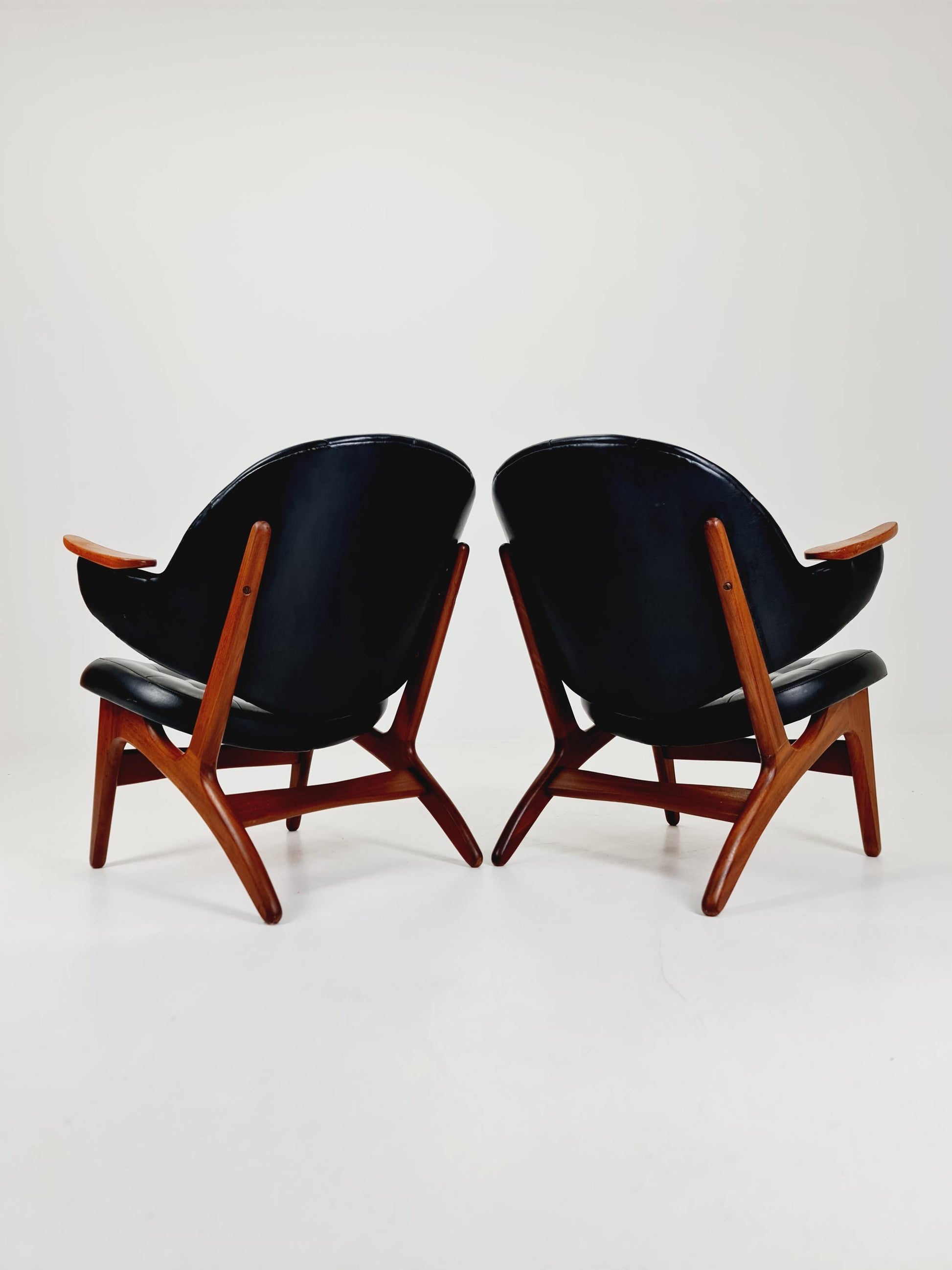 Danish Modern Teak Armchairs BY Carl Edward Matthes Modell 33 Set of 2 , 1960s